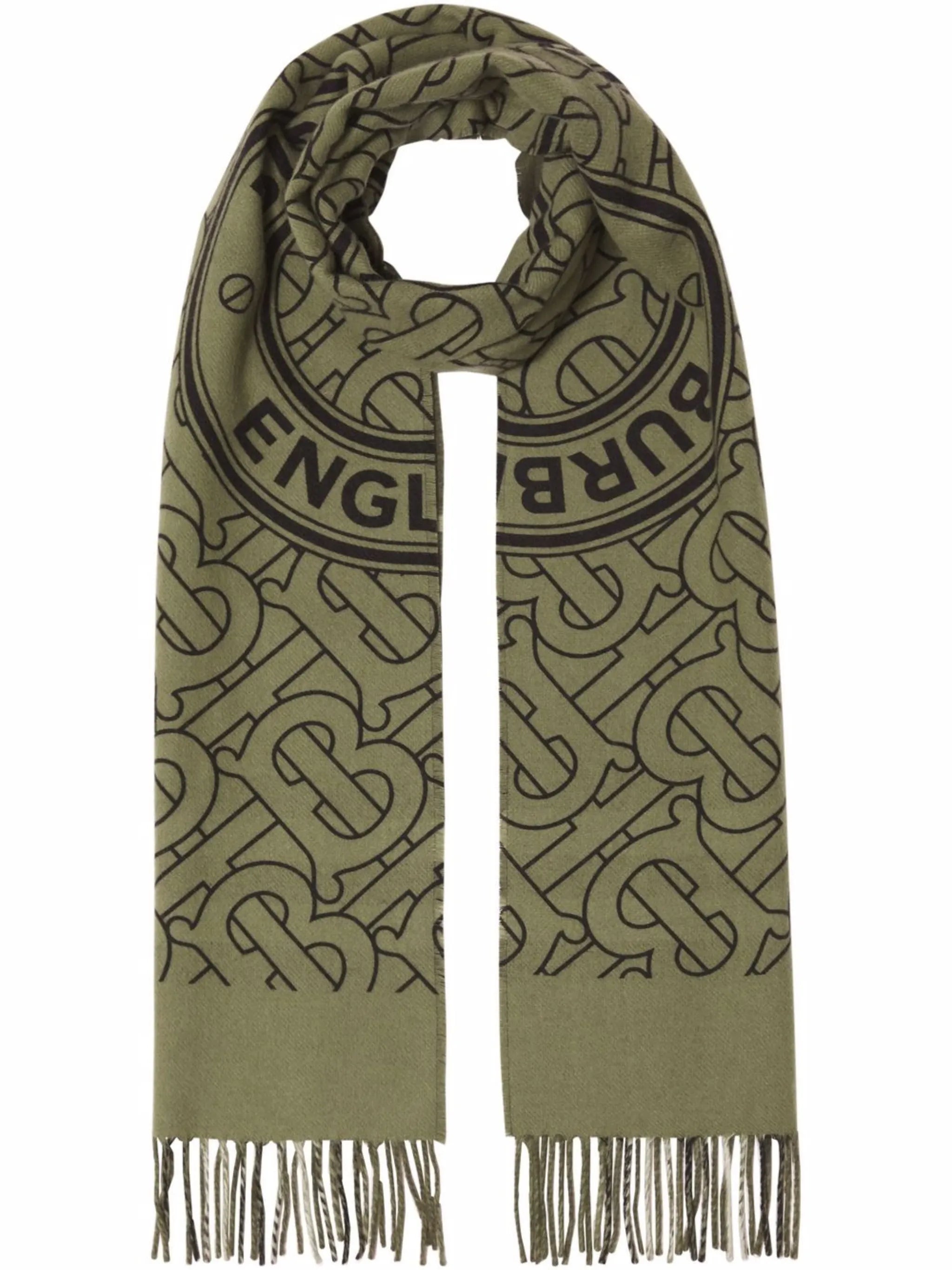 reversible check-monogram scarf