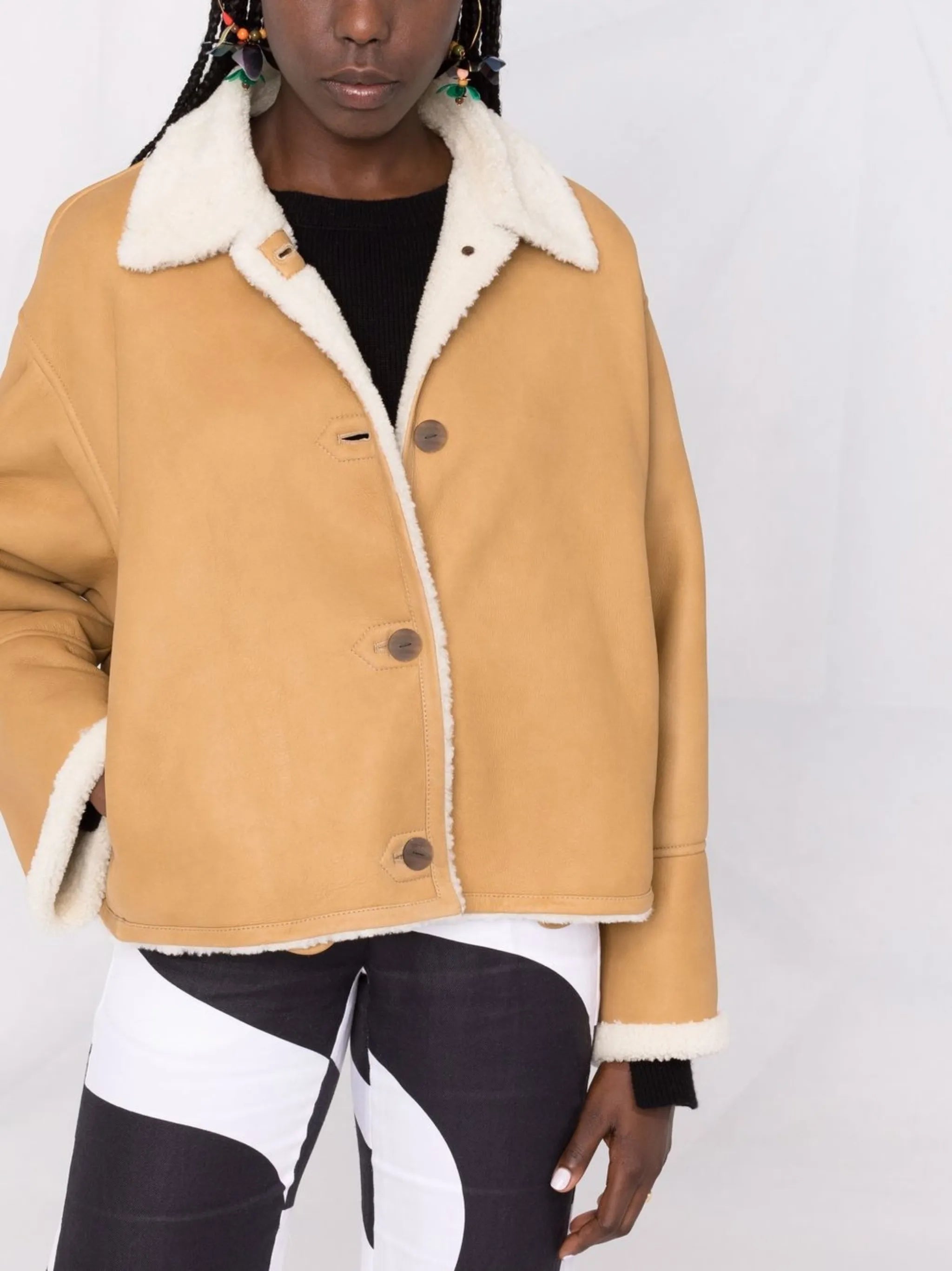 shearling-collar jacket