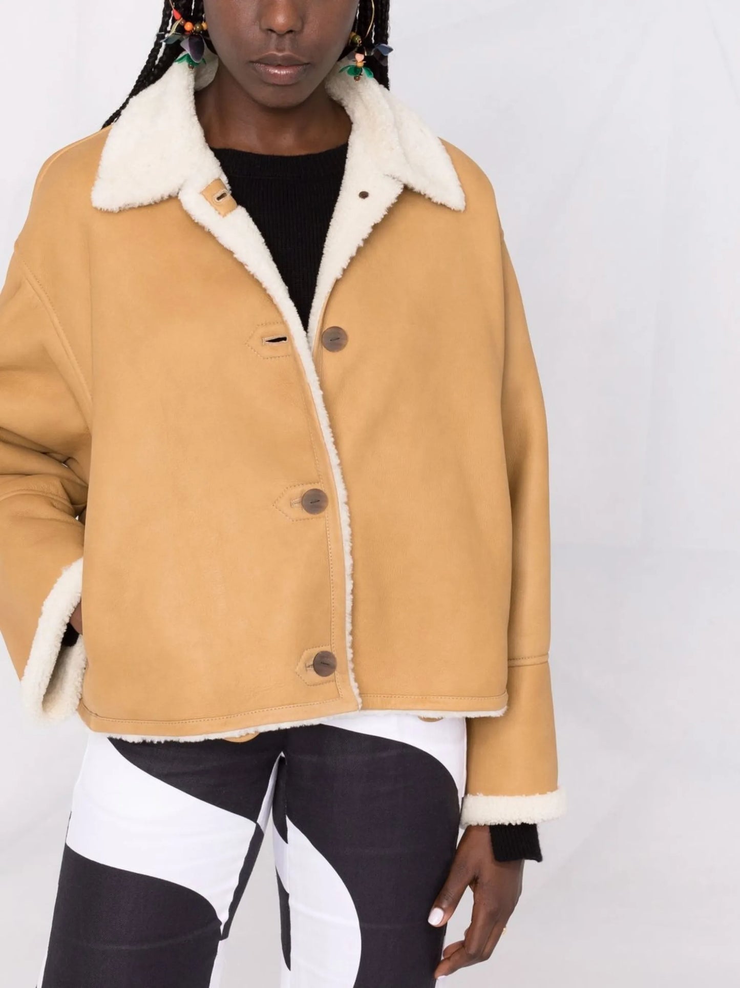 shearling-collar jacket