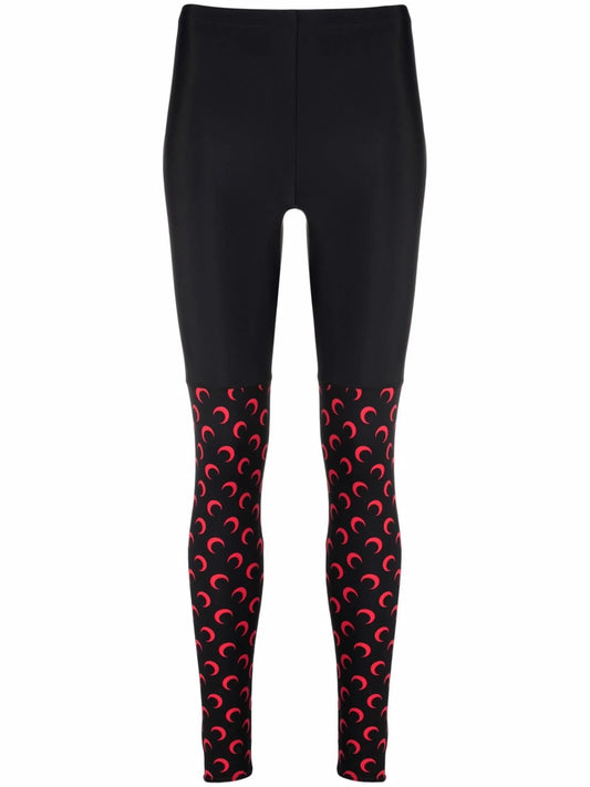 crescent moon-print leggings