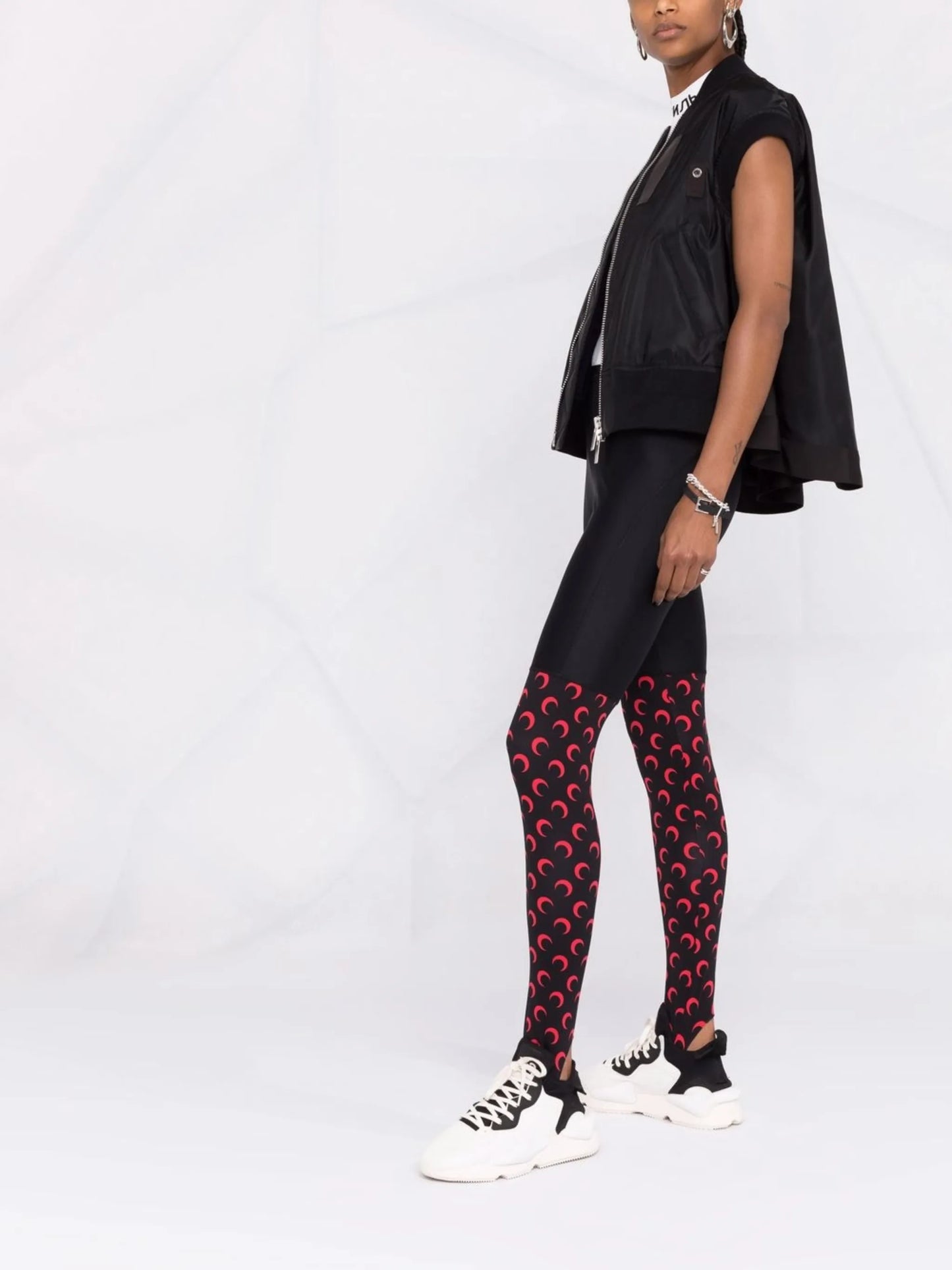 crescent moon-print leggings