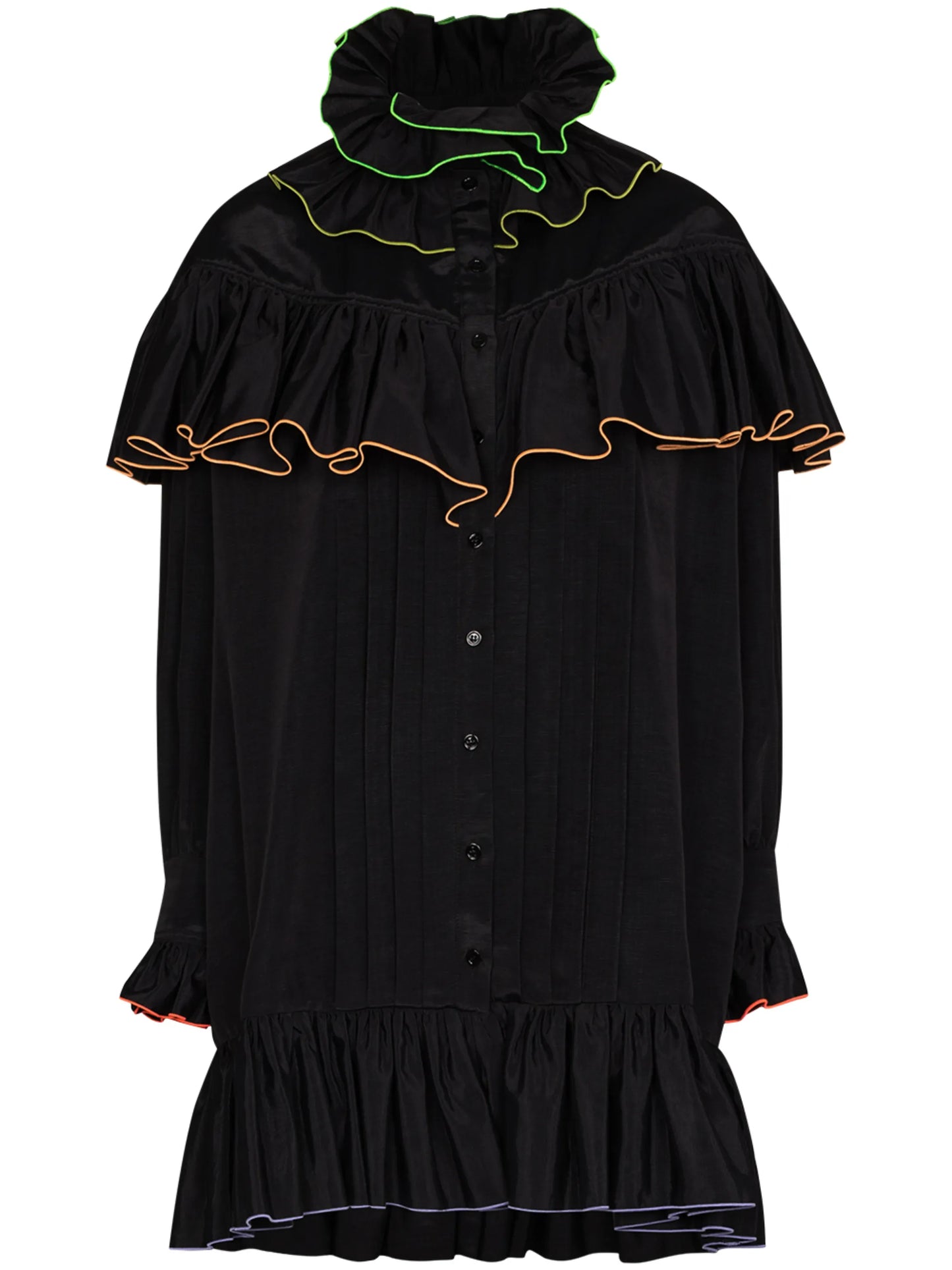ruffle-detail long-sleeve minidress
