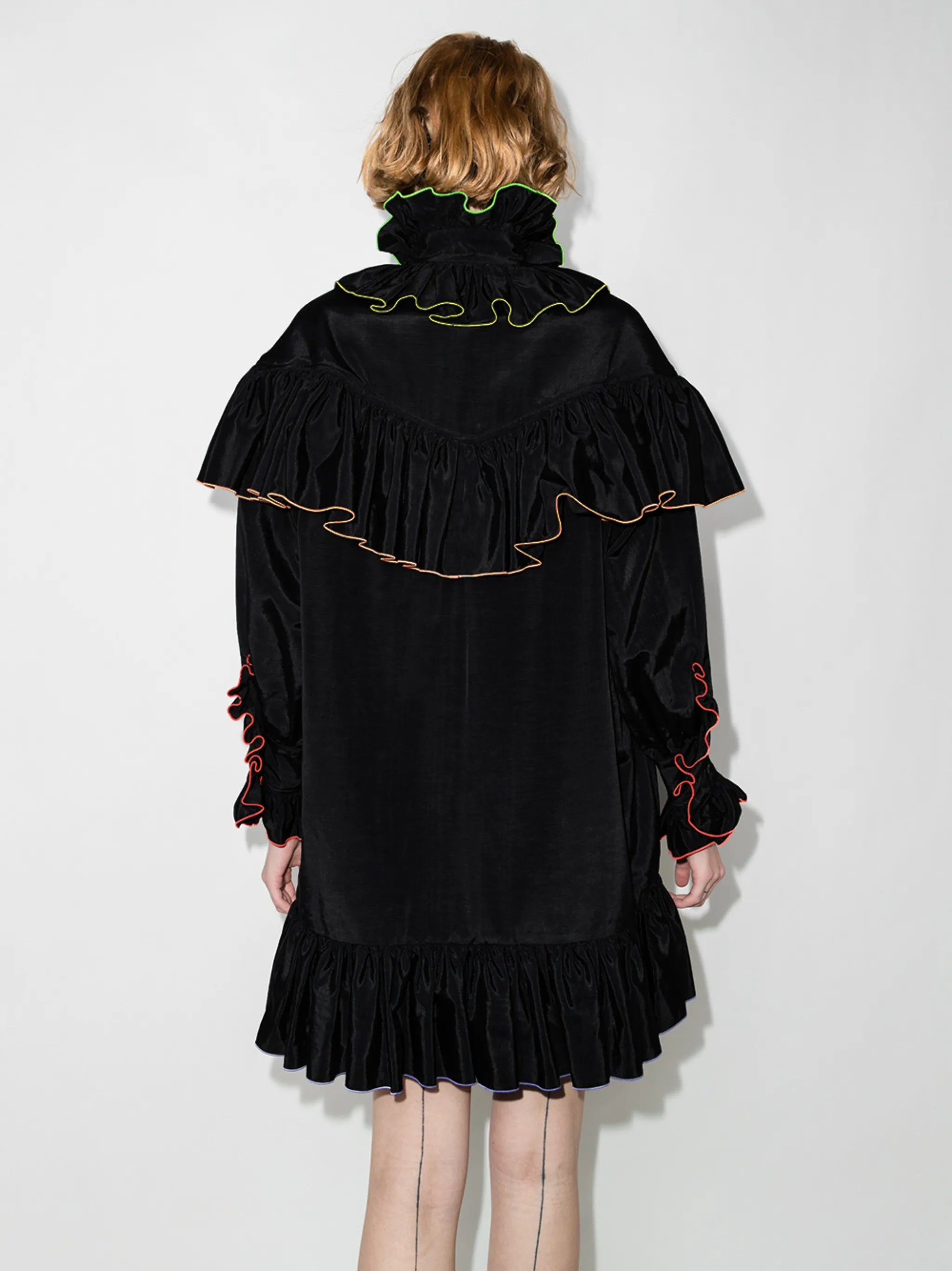 ruffle-detail long-sleeve minidress