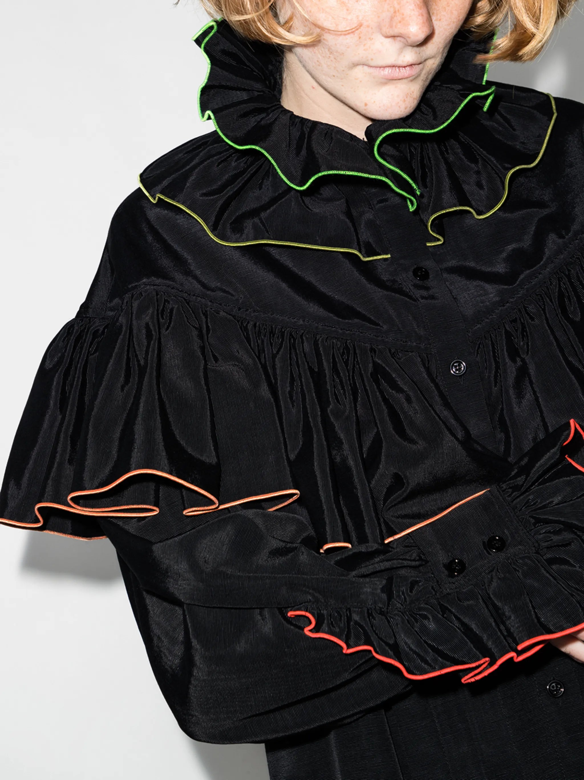 ruffle-detail long-sleeve minidress
