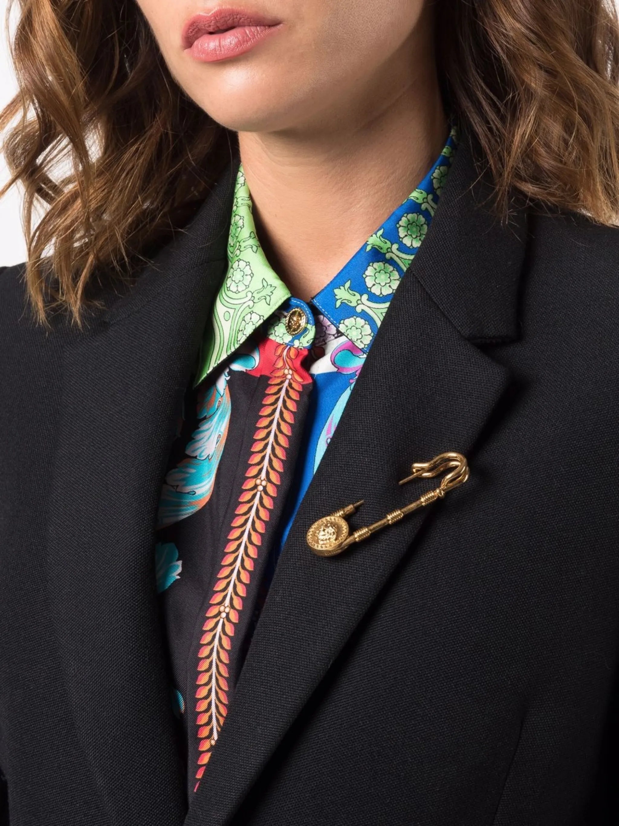 Safety-Pin Medusa brooch