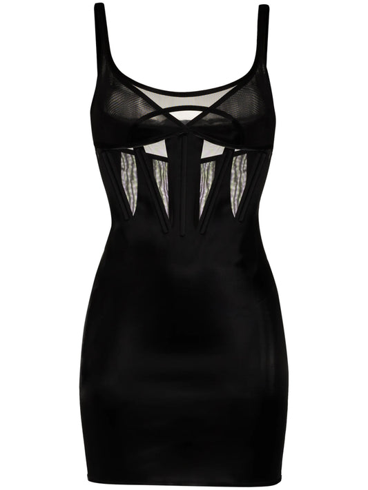 corset-style sleeveless minidress