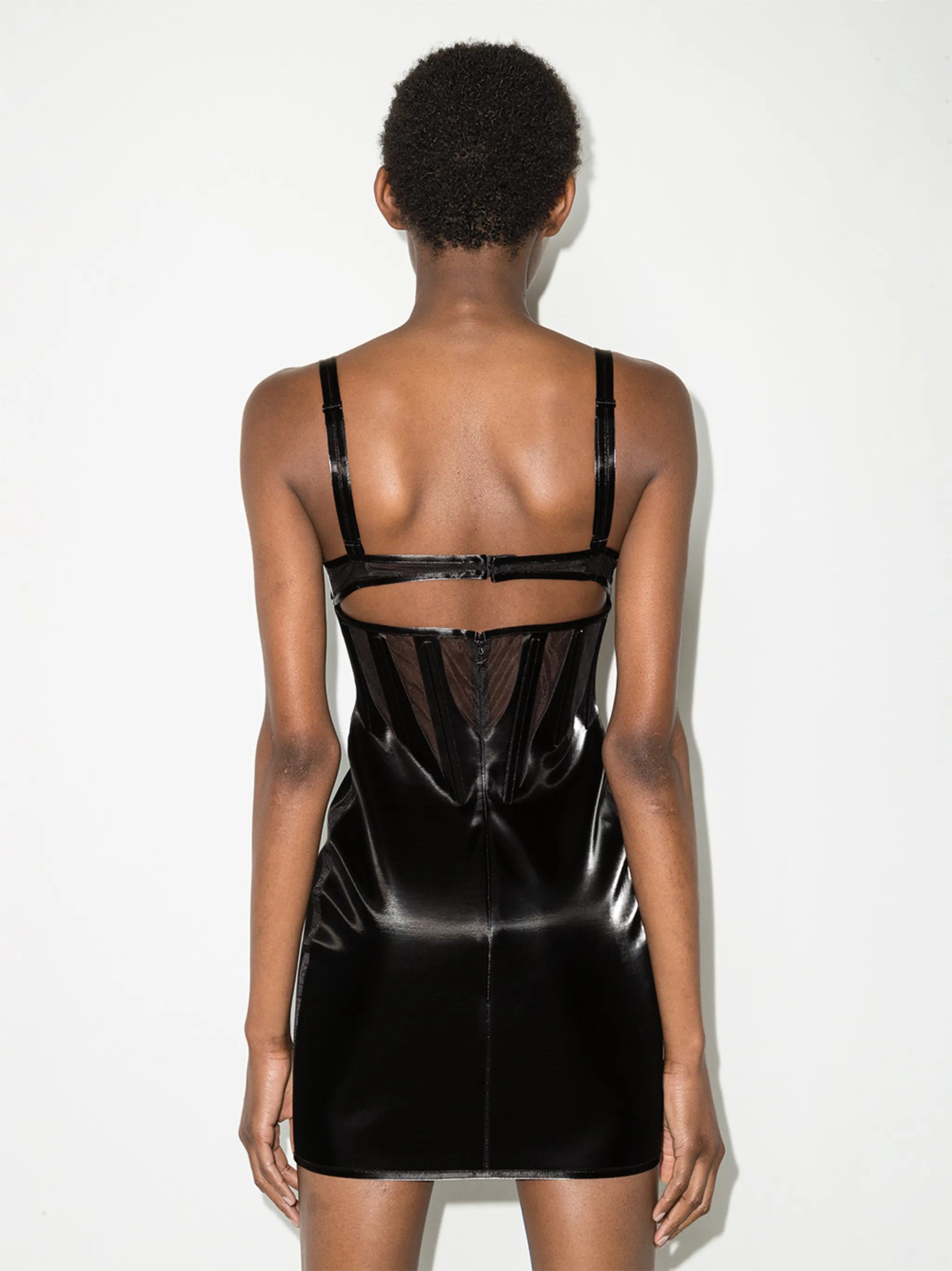 corset-style sleeveless minidress