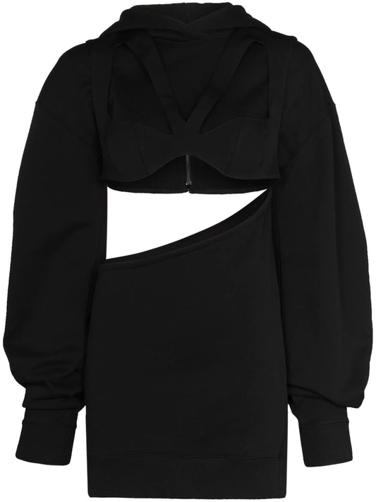 cut-out hooded short dress