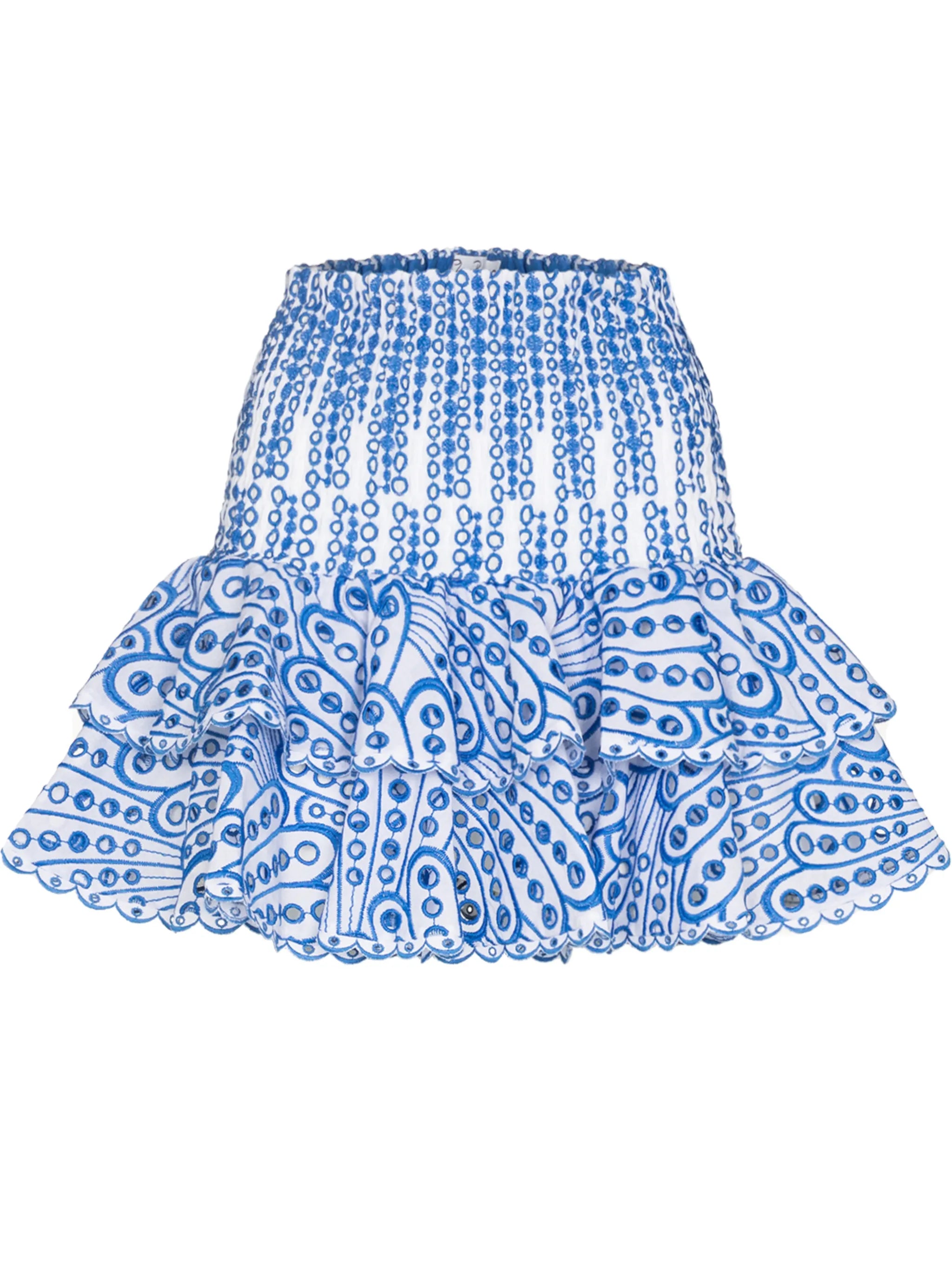 Noa embroidered ruffled mini skirt