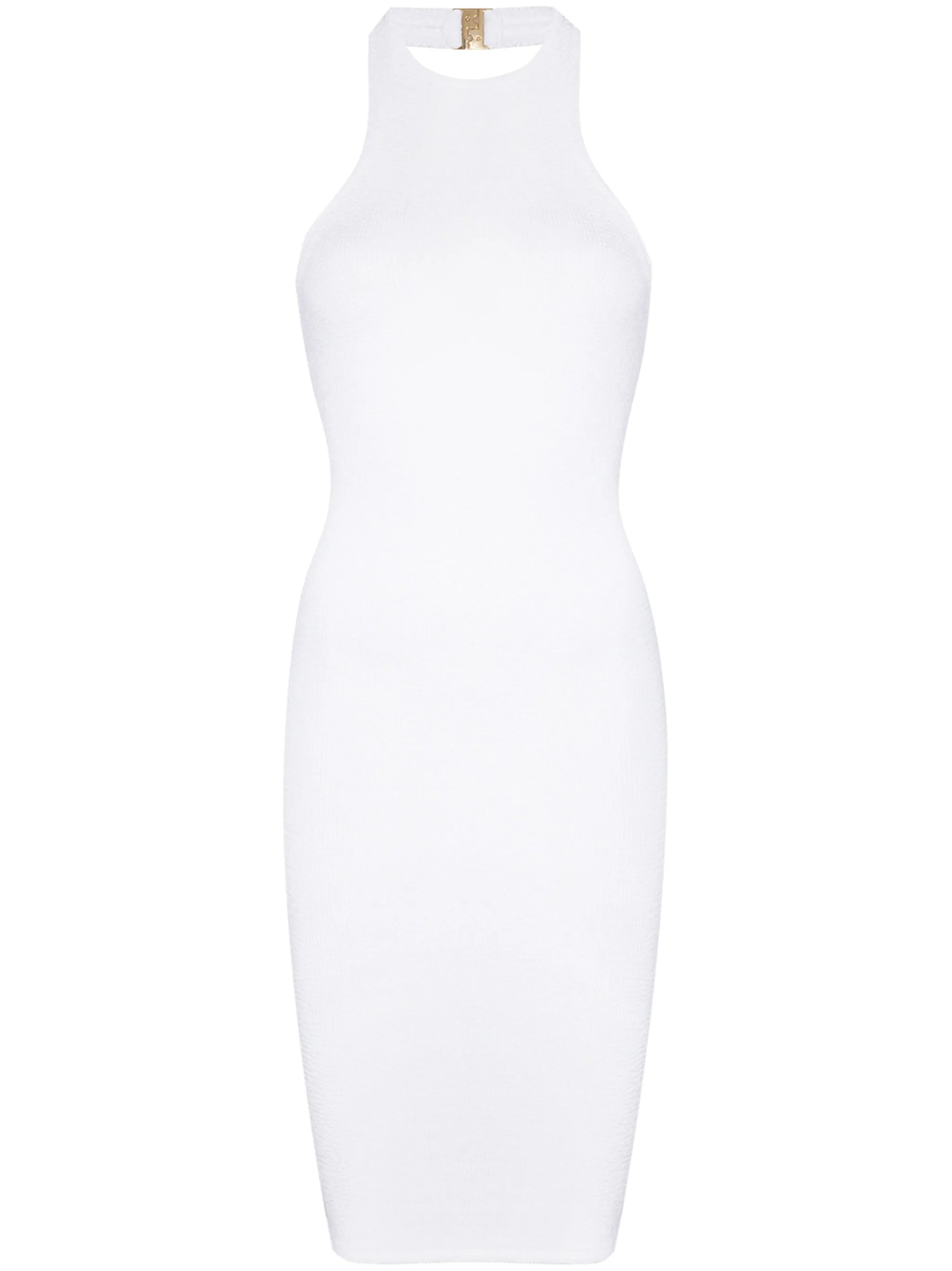 Polly seersucker halterneck mini dress