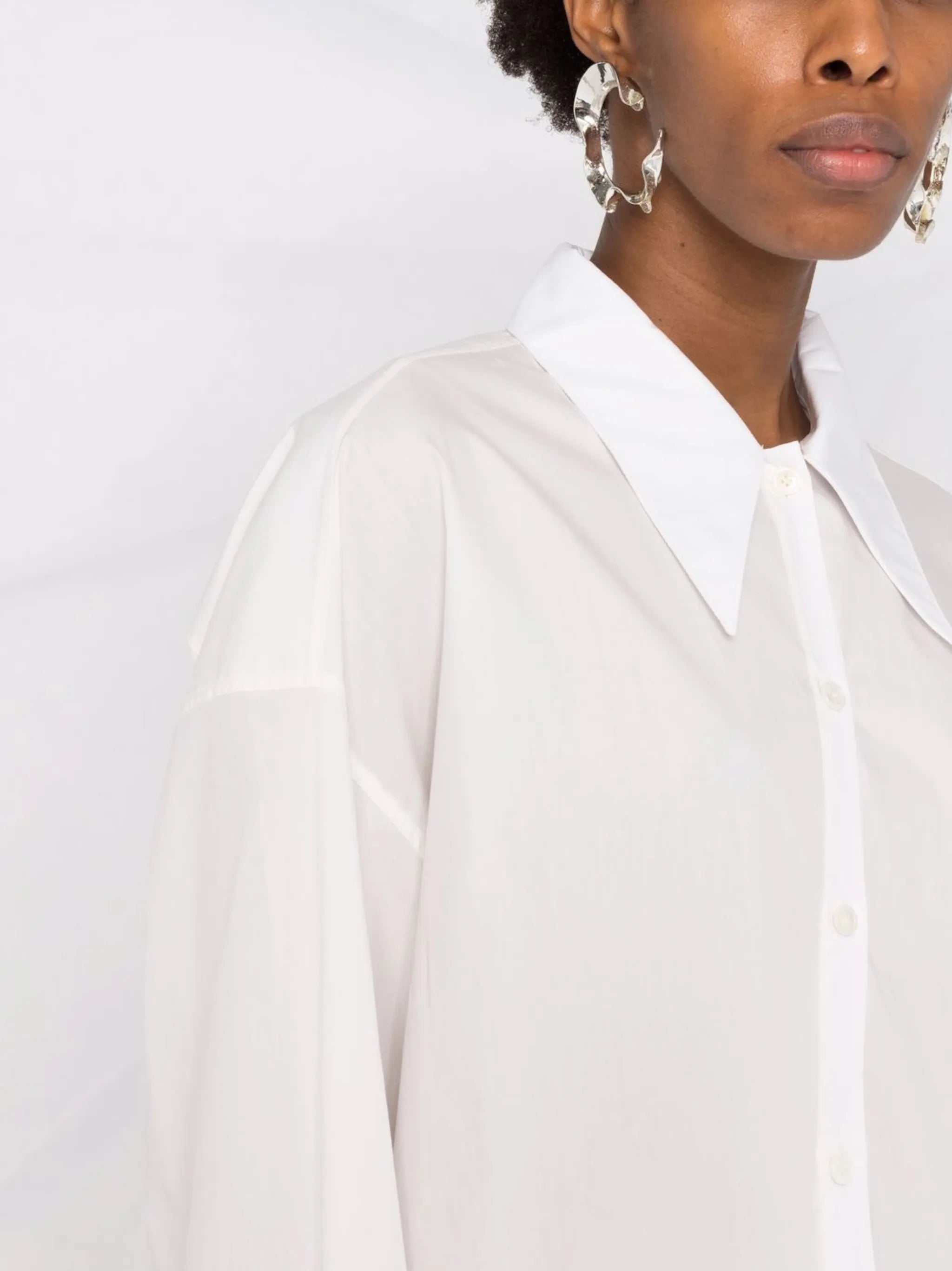 wrap-front long-sleeve shirt