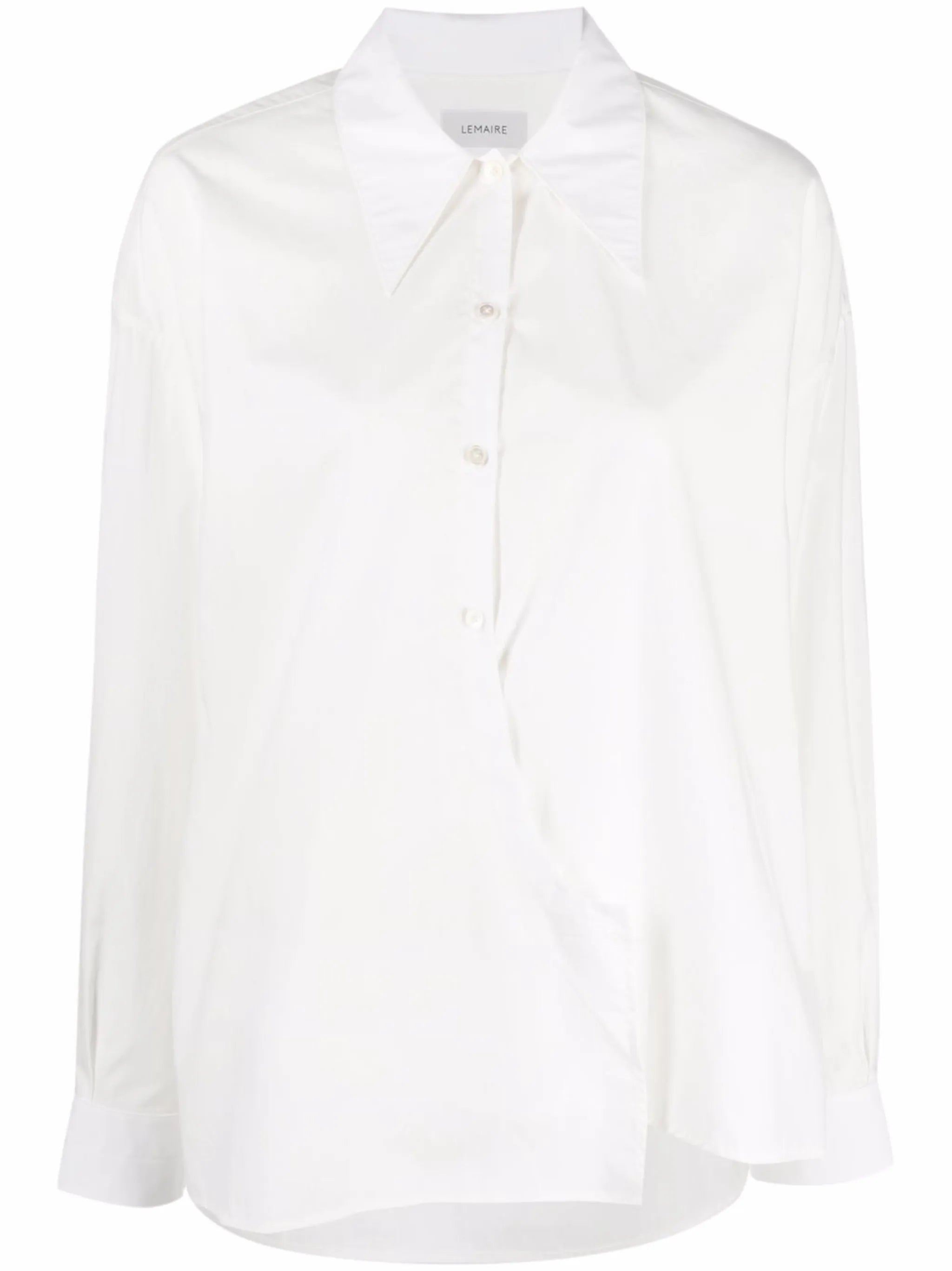 wrap-front long-sleeve shirt