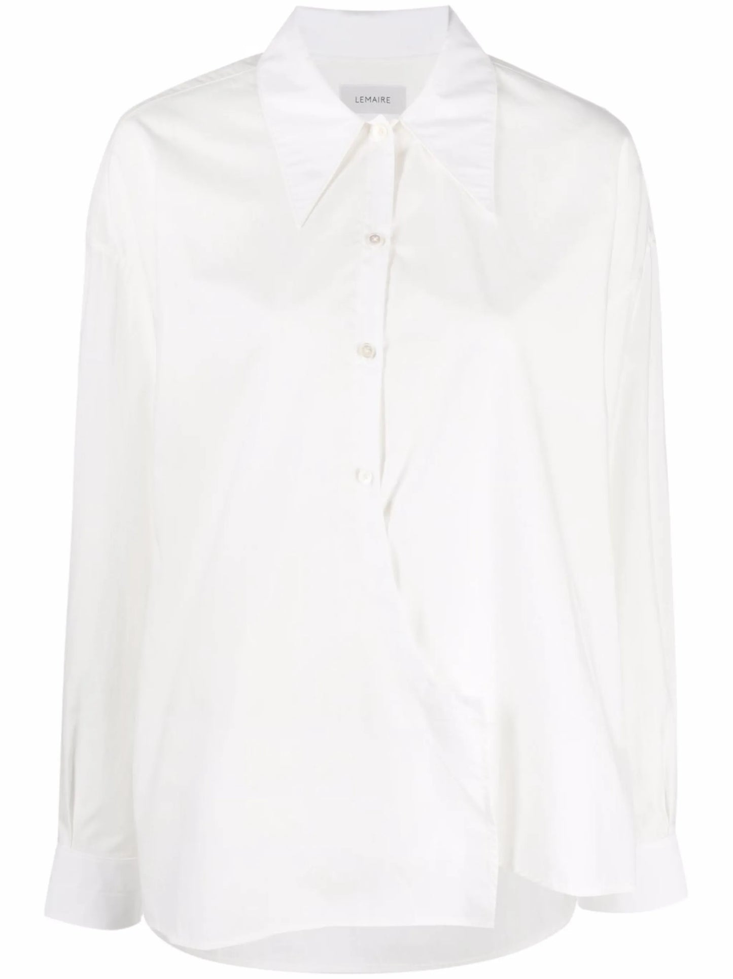 wrap-front long-sleeve shirt