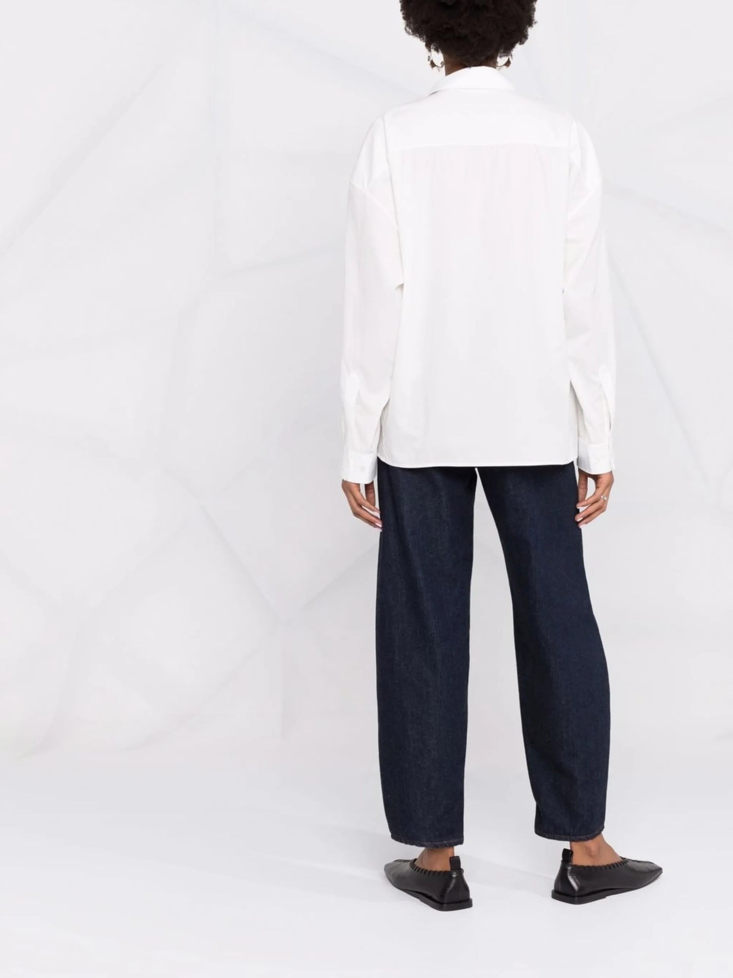 wrap-front long-sleeve shirt
