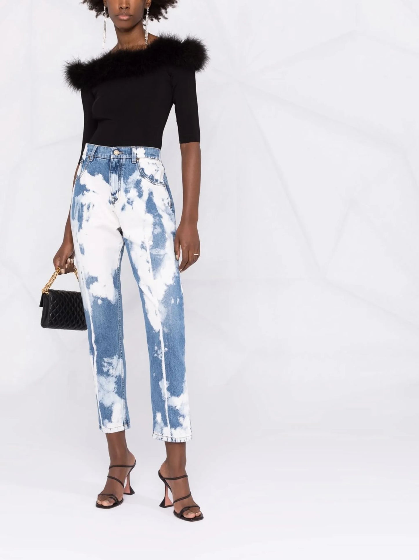 acid-wash straight jeans