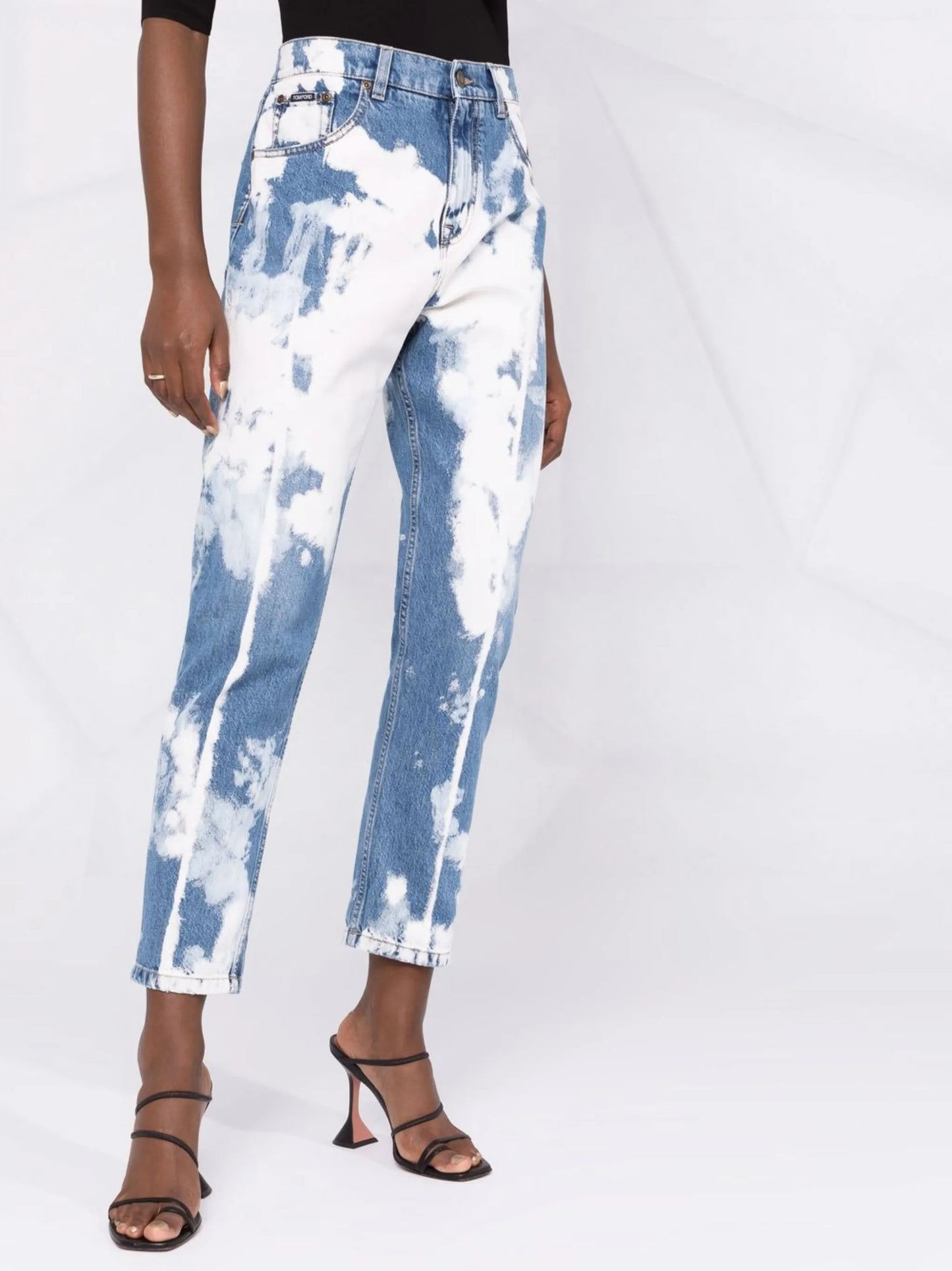 acid-wash straight jeans