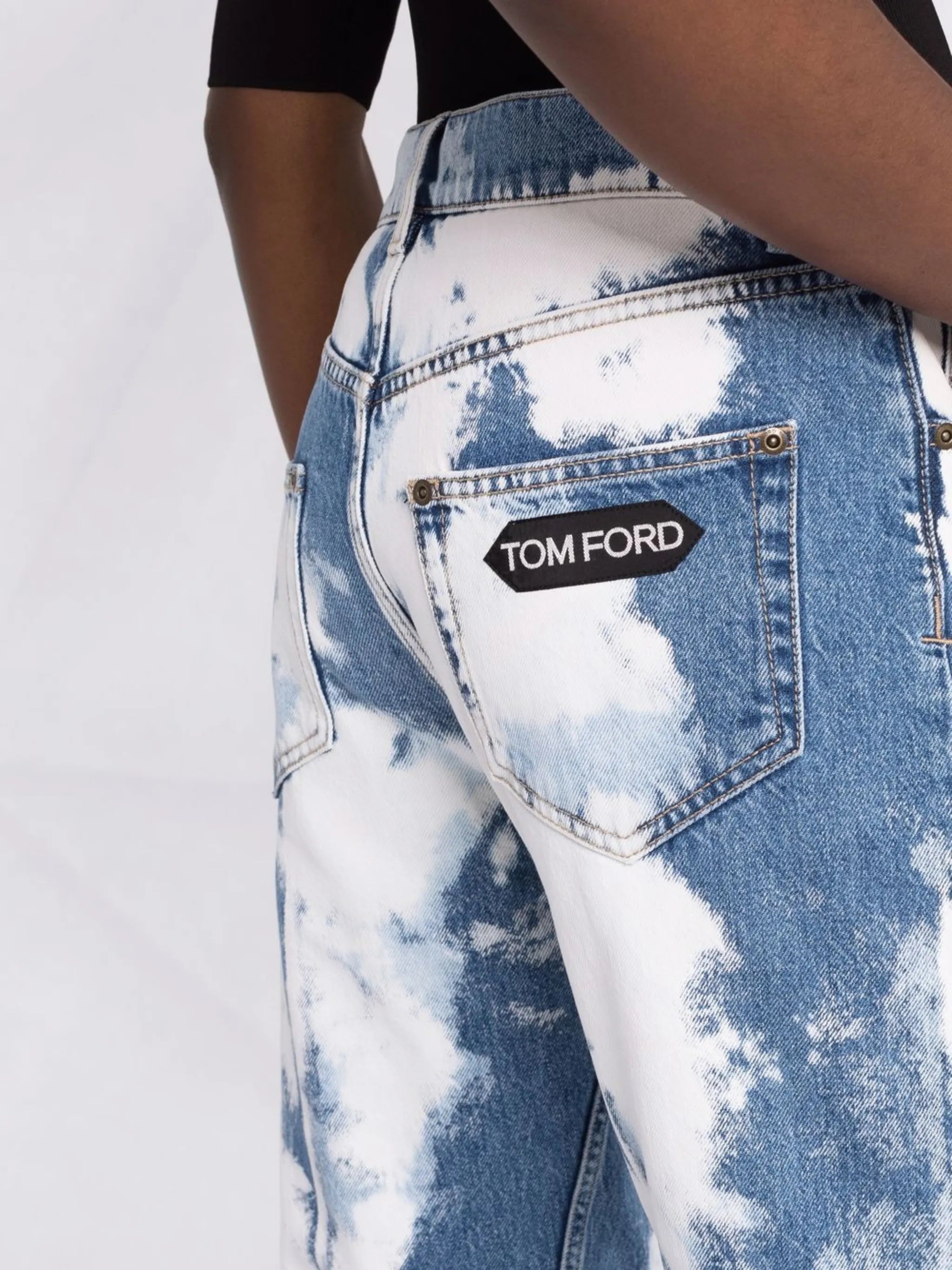 acid-wash straight jeans