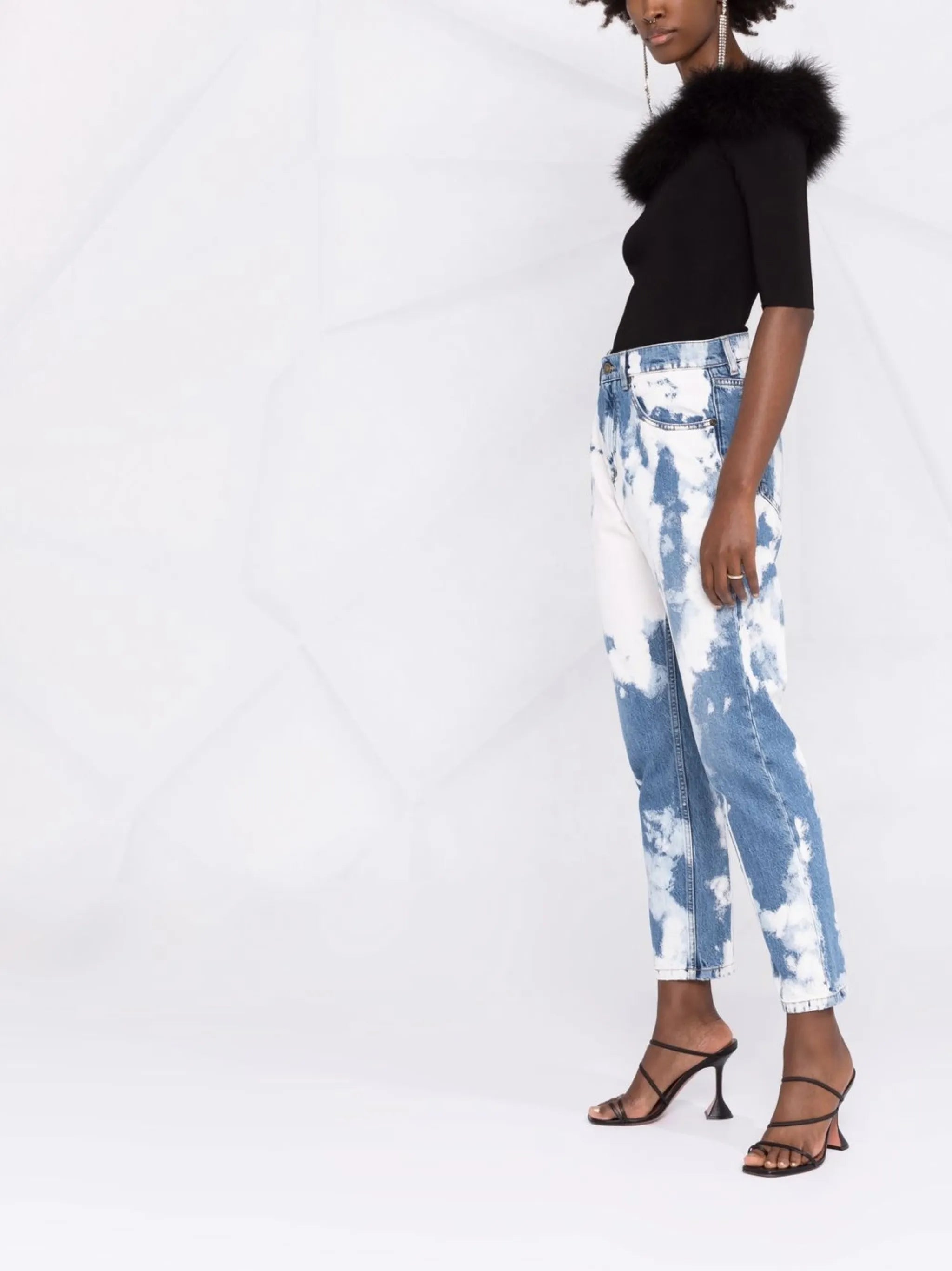 acid-wash straight jeans