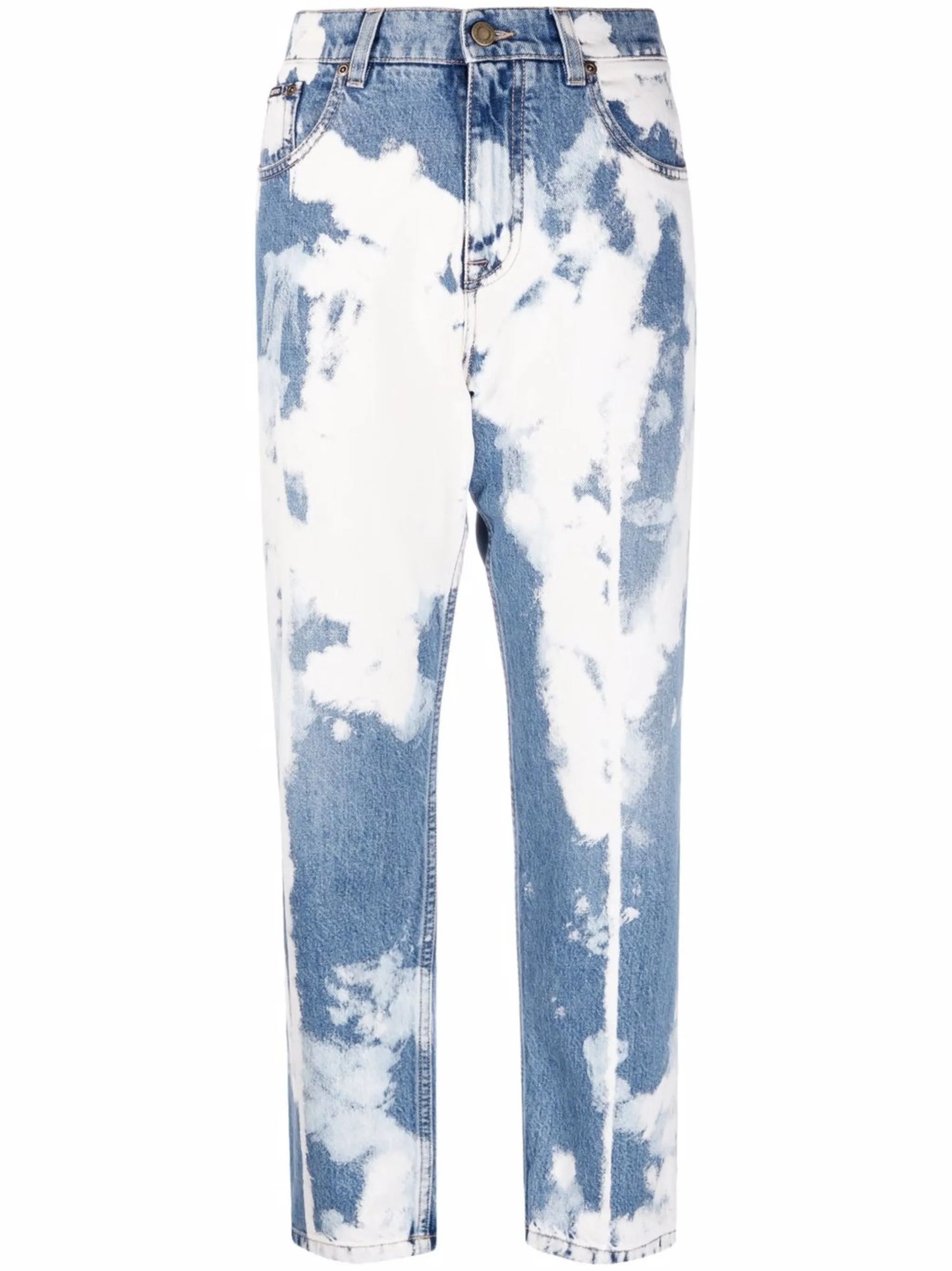 acid-wash straight jeans