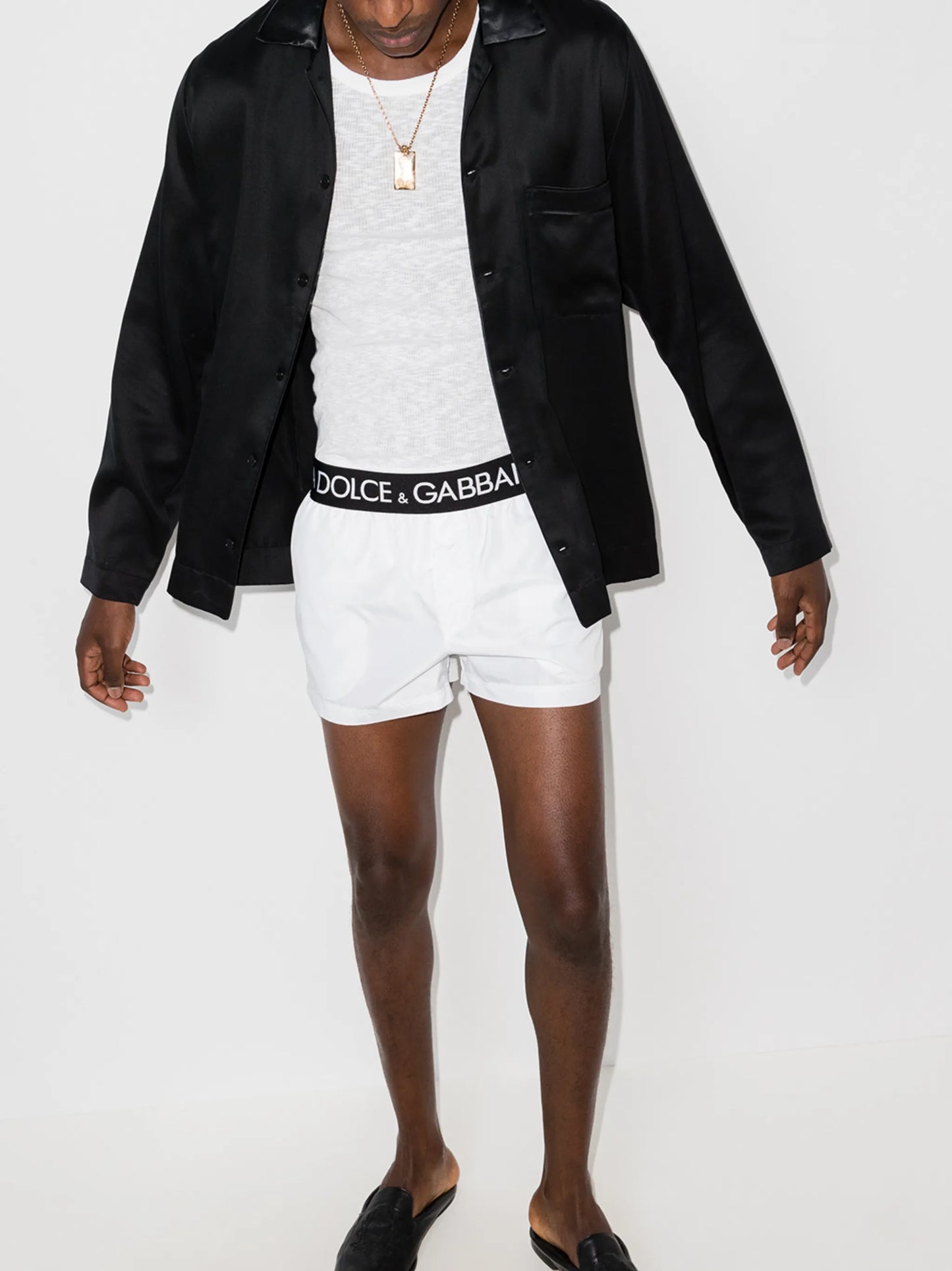 logo-waistband swim shorts