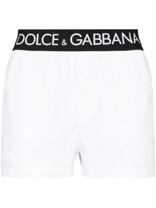 logo-waistband swim shorts