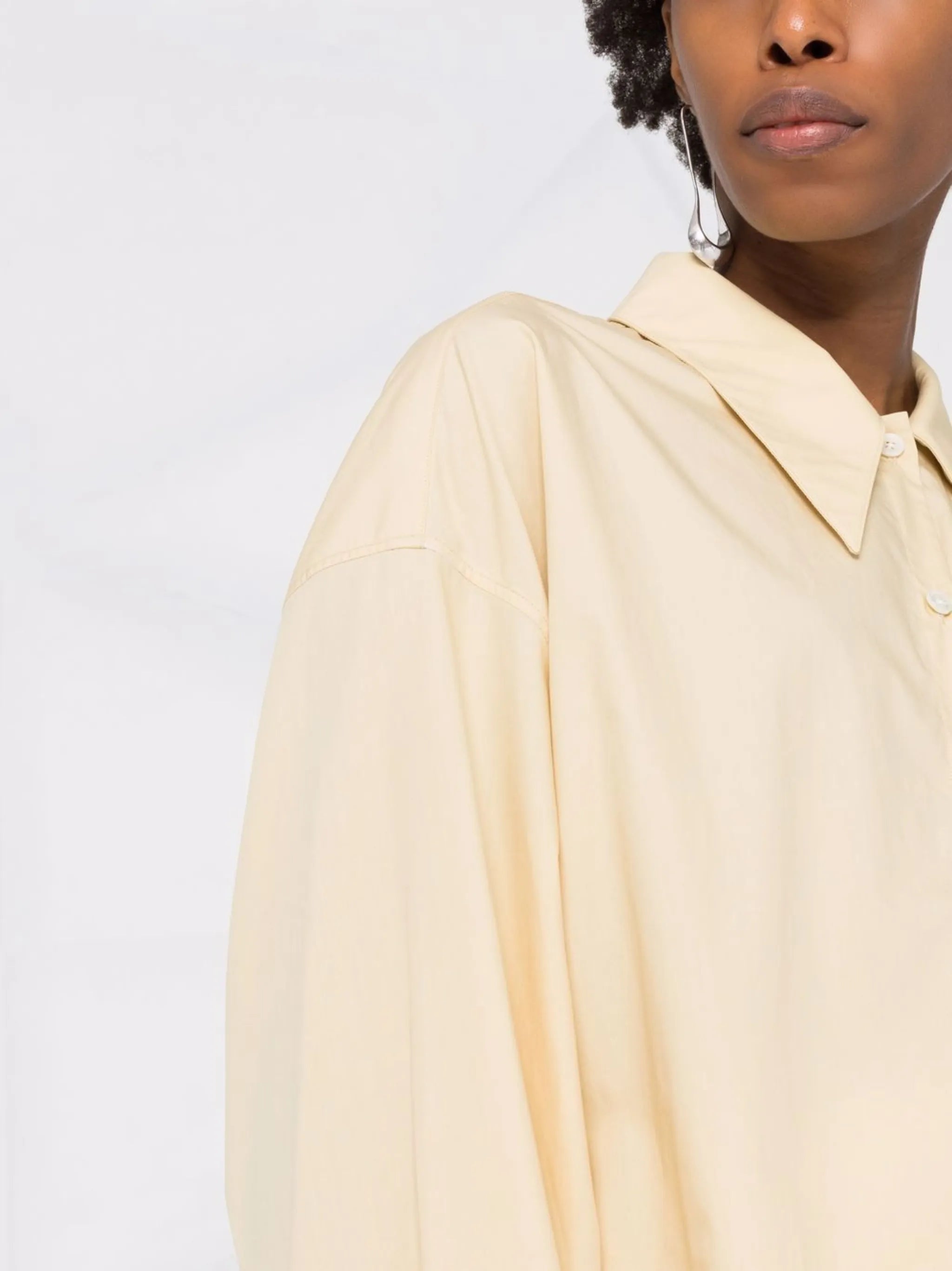 wrap-front long-sleeve shirt