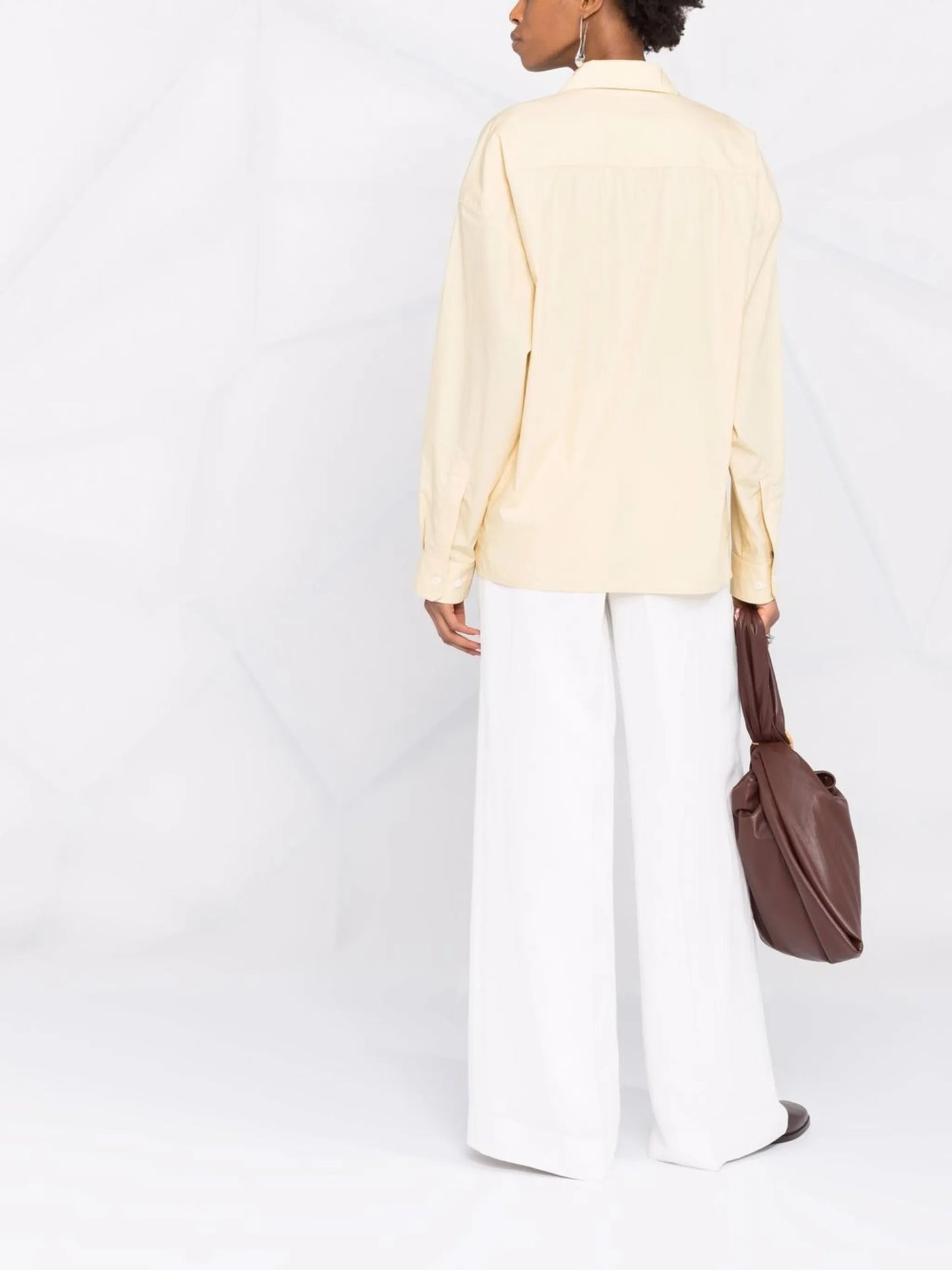 wrap-front long-sleeve shirt