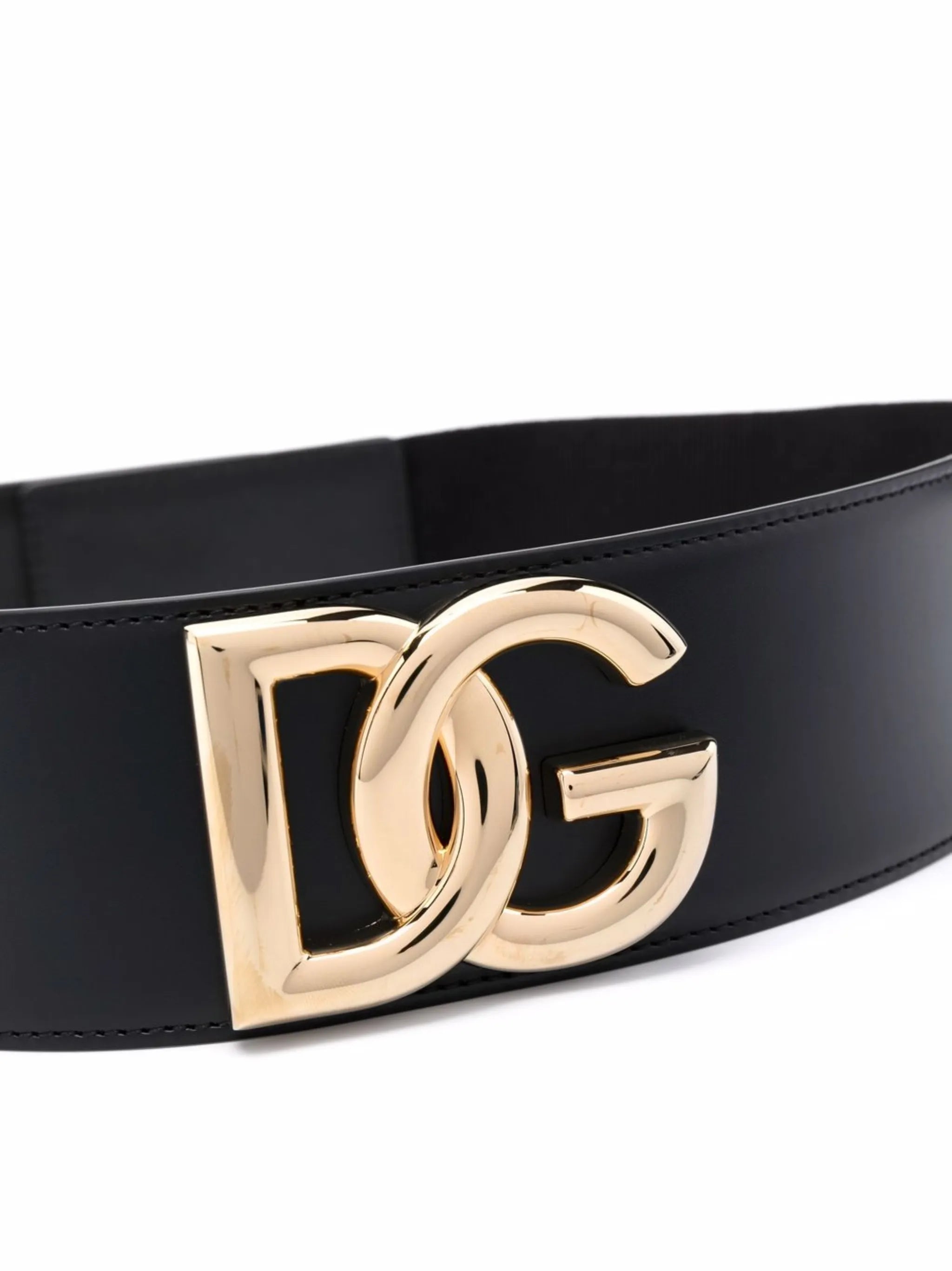 logo-plaque leather belt