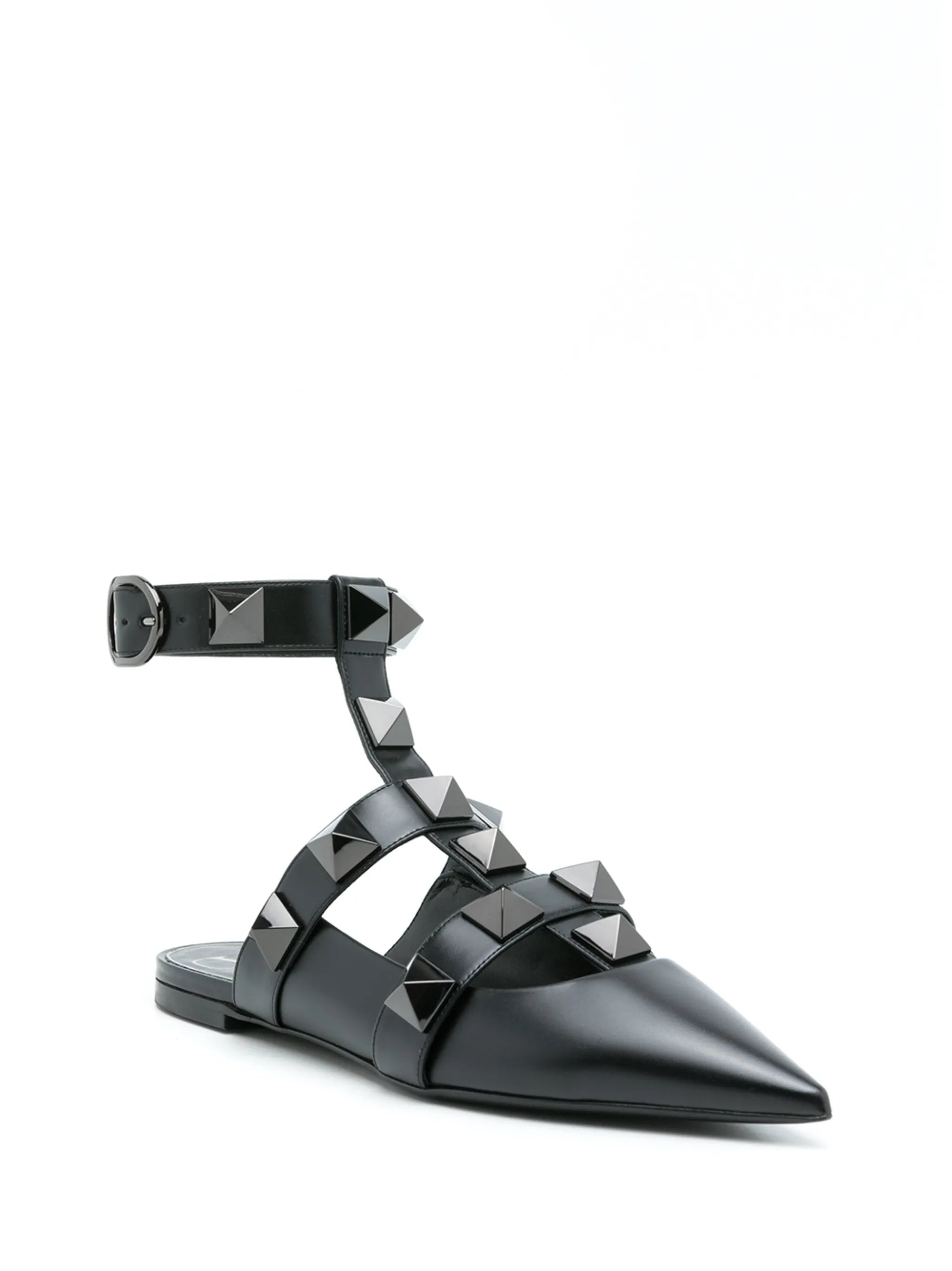 Roman Stud flat pumps