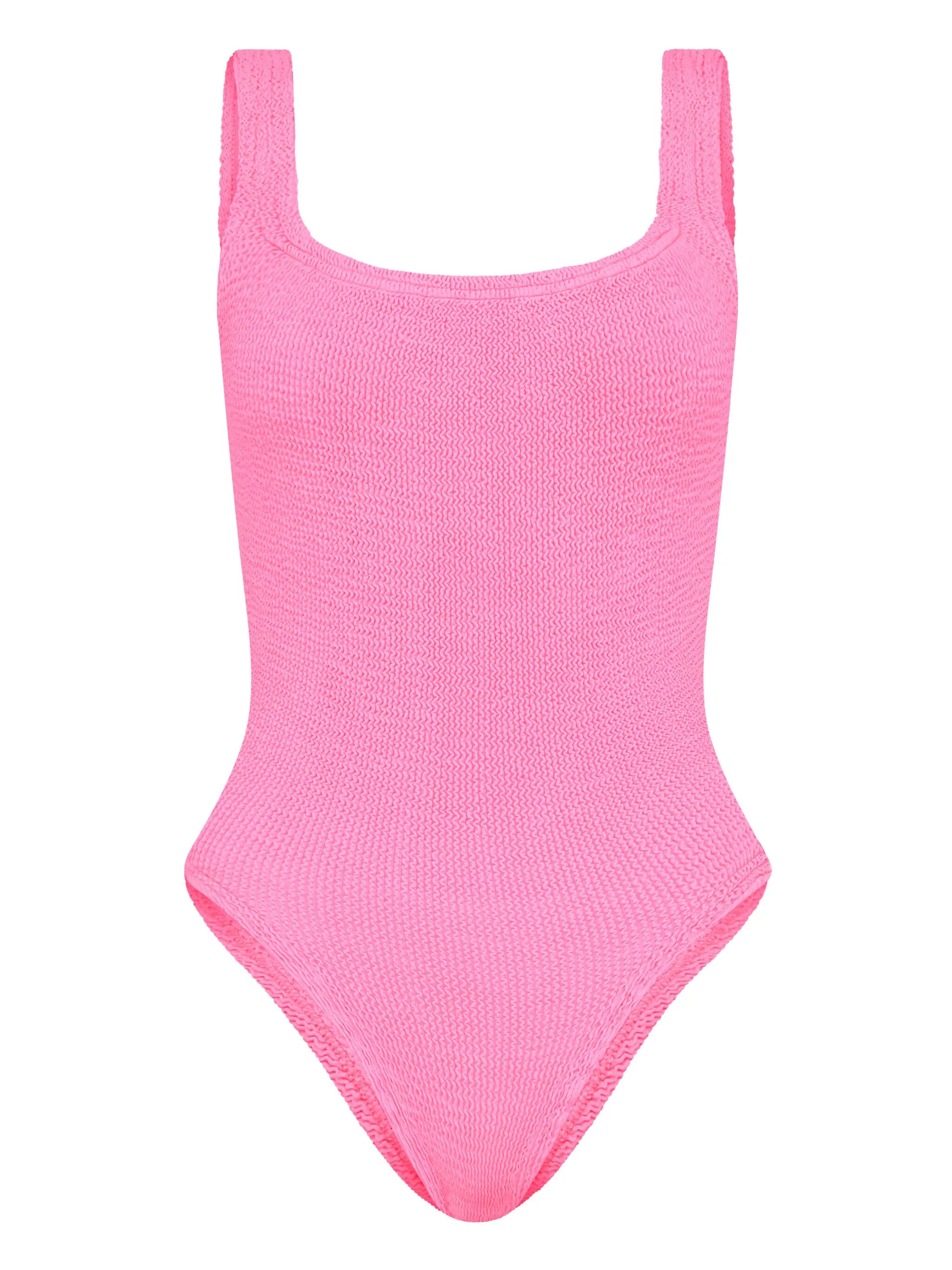 ruched square-neck swimsuit