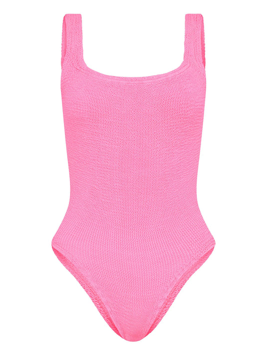 ruched square-neck swimsuit