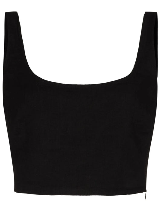 Anna linen crop top