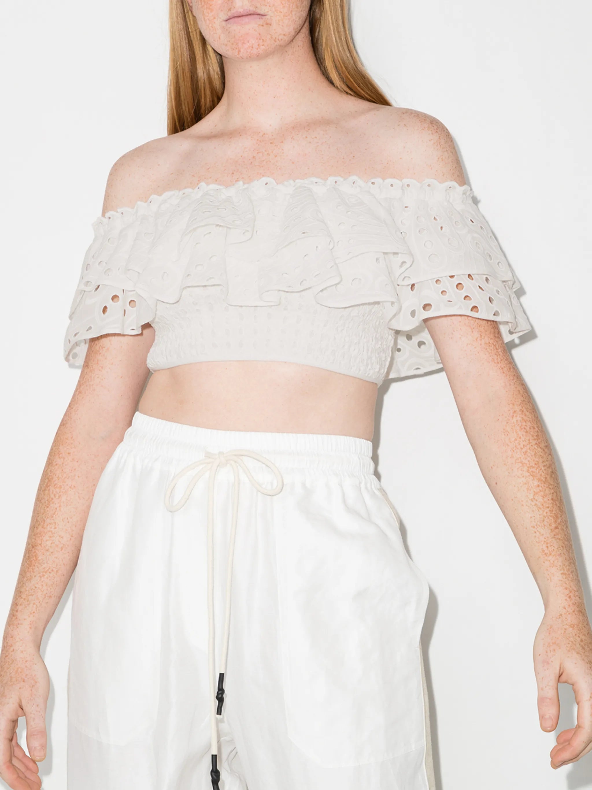 Clara off-shoulder cropped top
