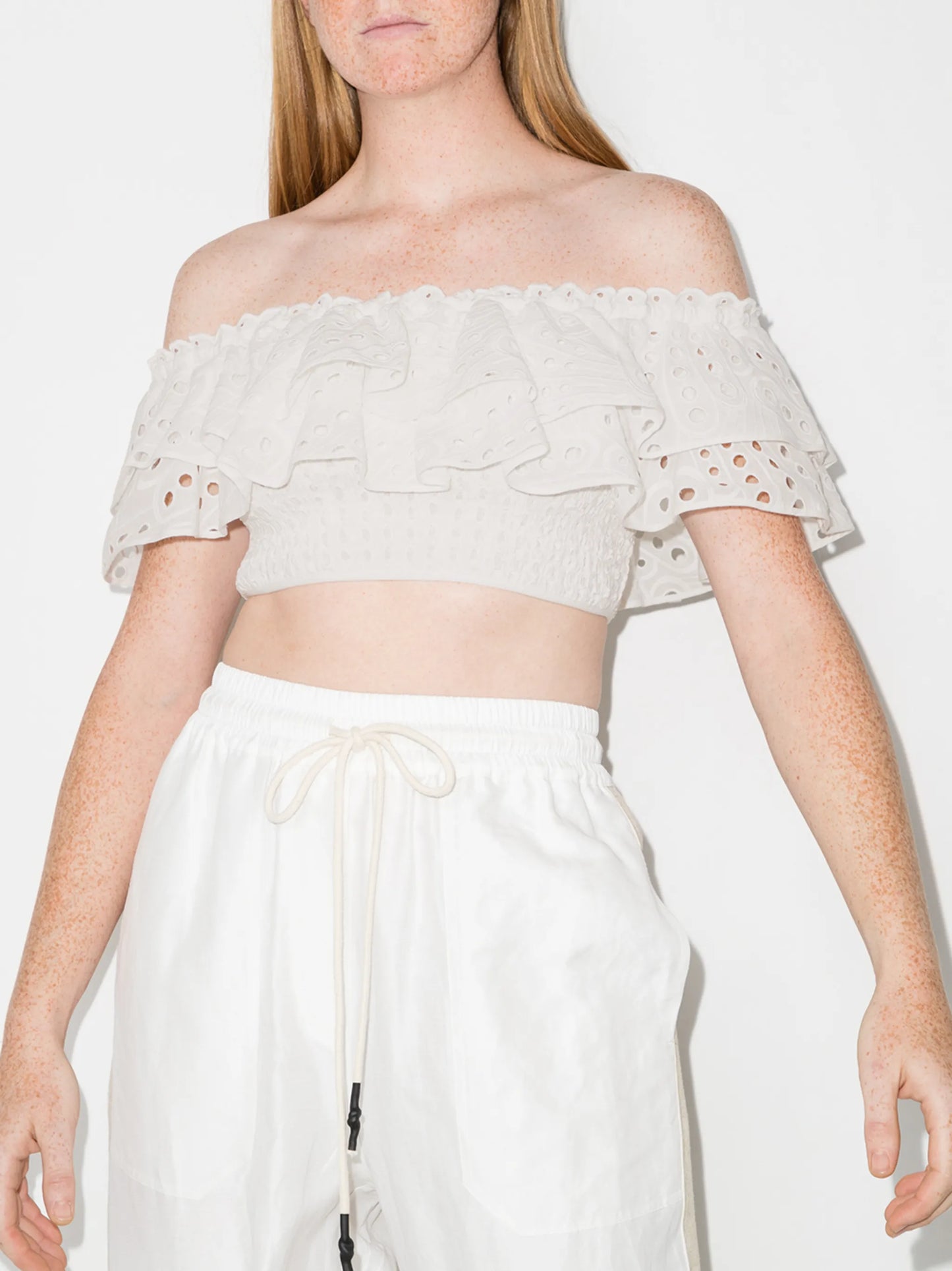 Clara off-shoulder cropped top
