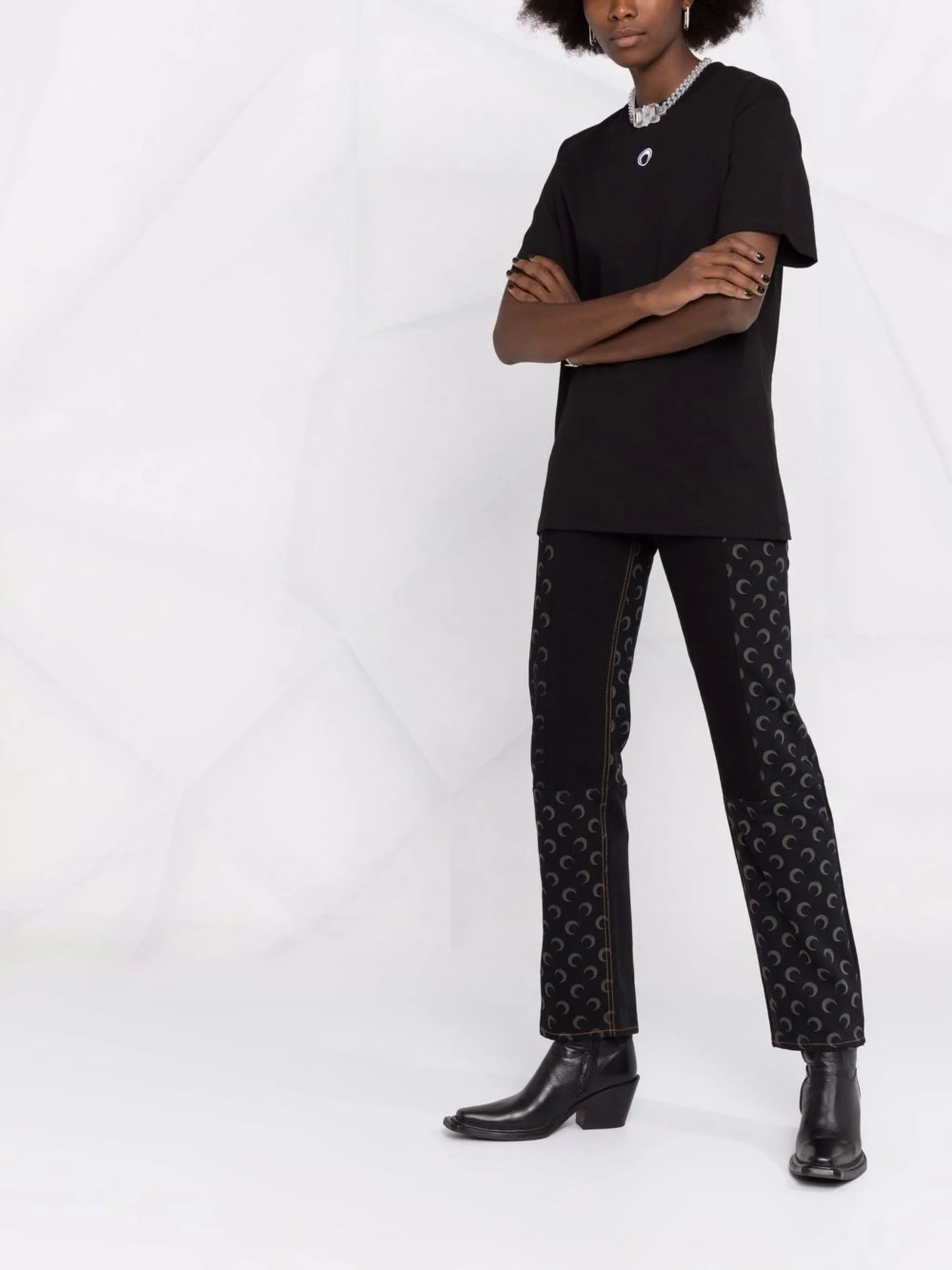 embroidered-motif short-sleeve T-shirt