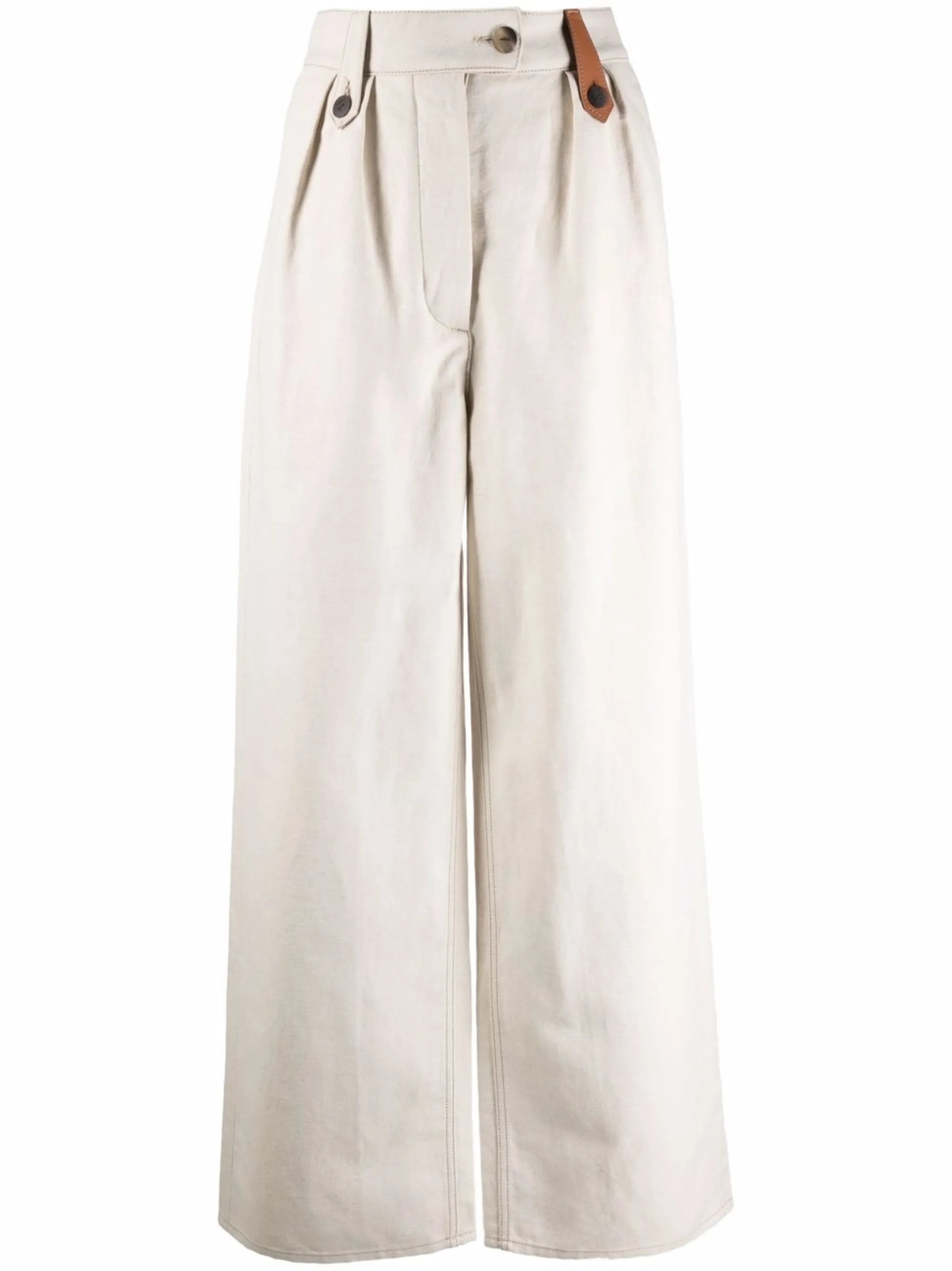 high-waisted wide-leg trousers