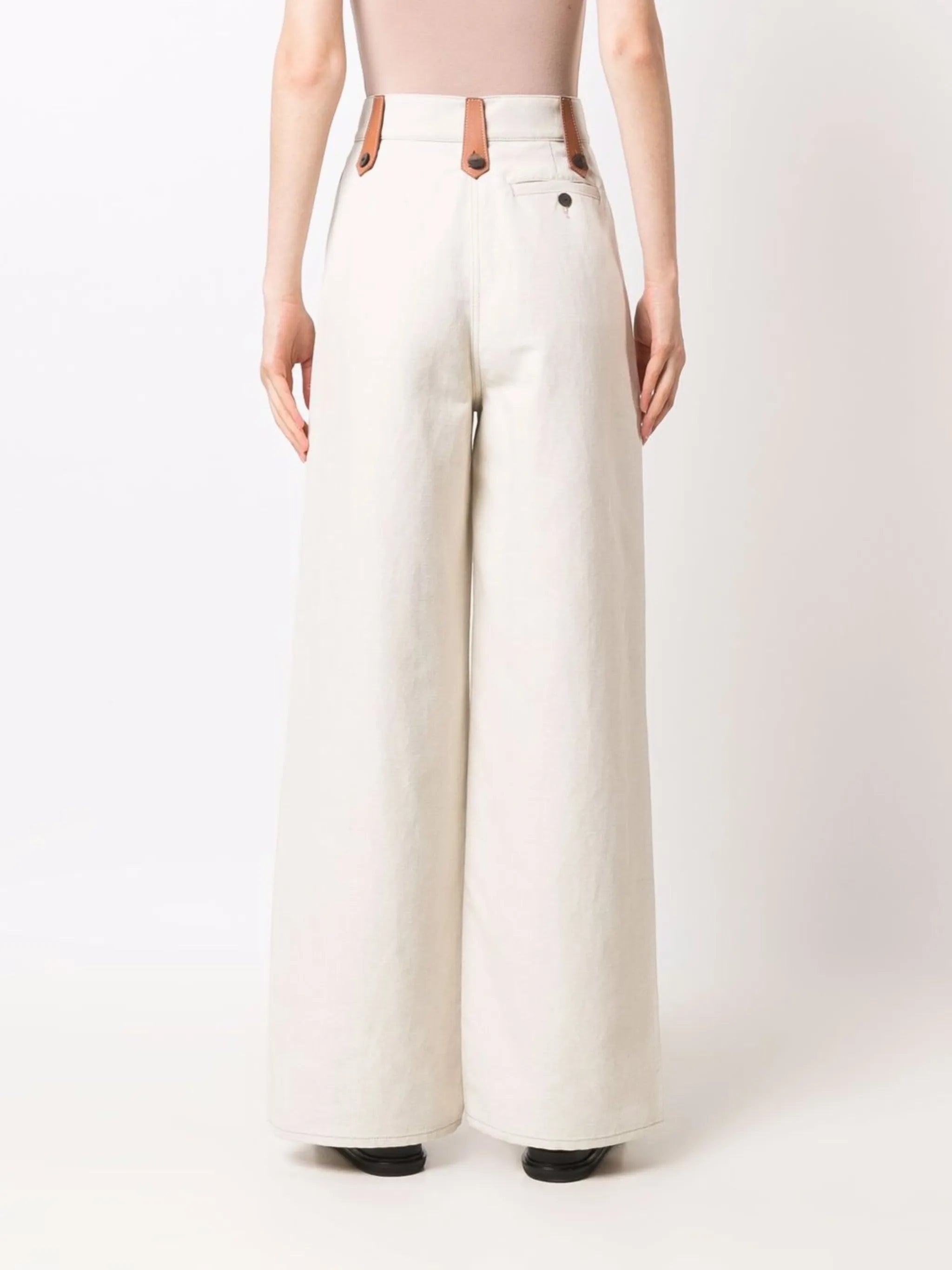 high-waisted wide-leg trousers