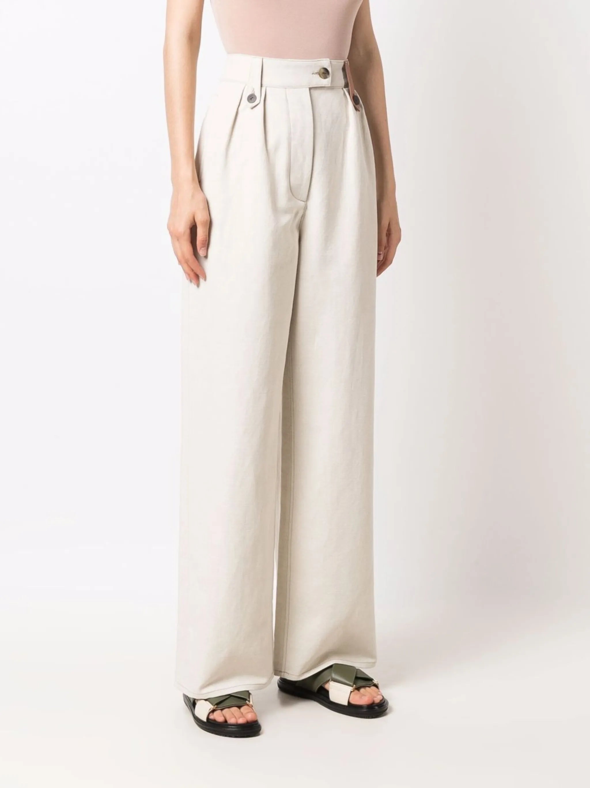 high-waisted wide-leg trousers
