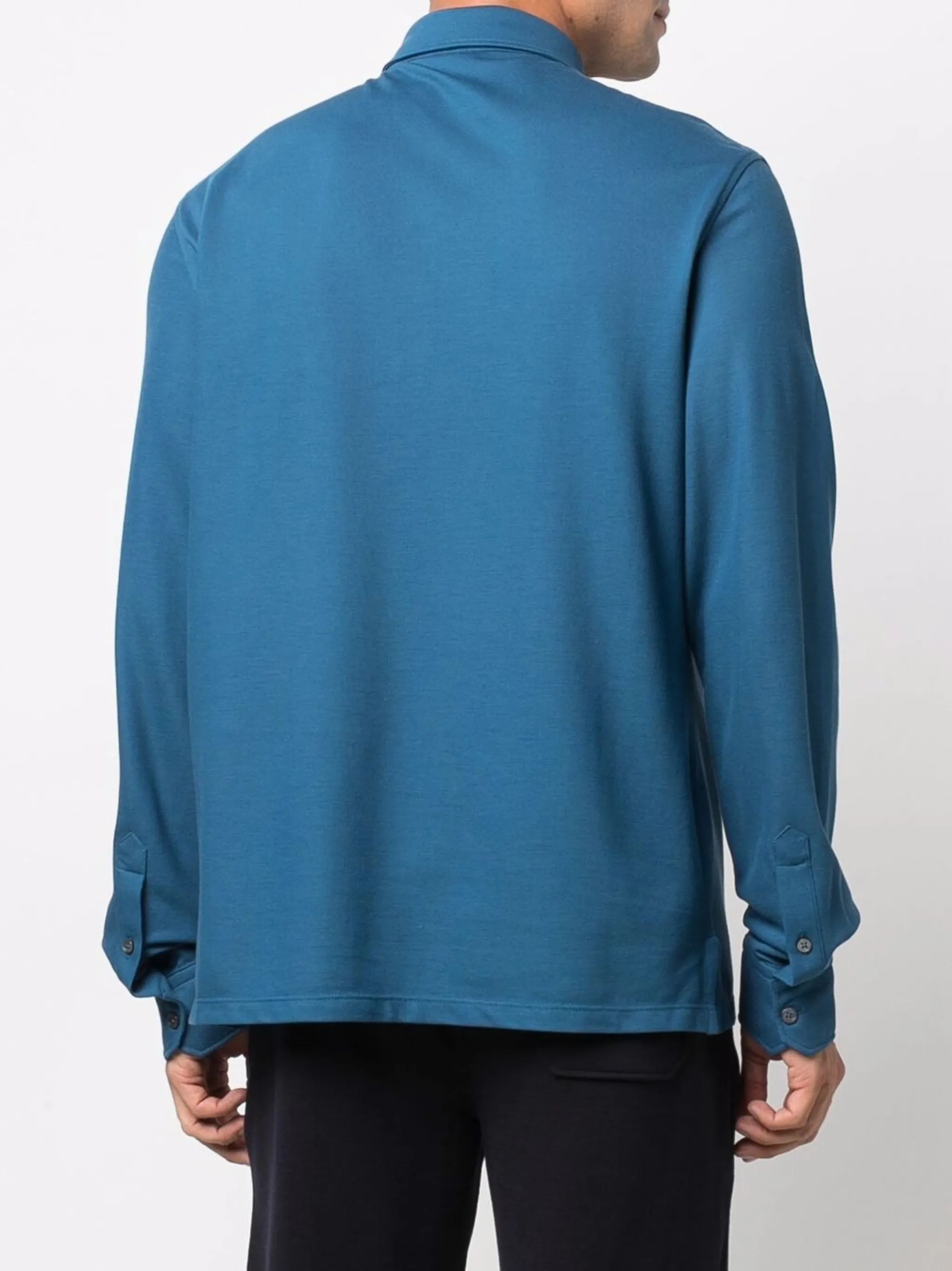 long-sleeve cotton polo shirt