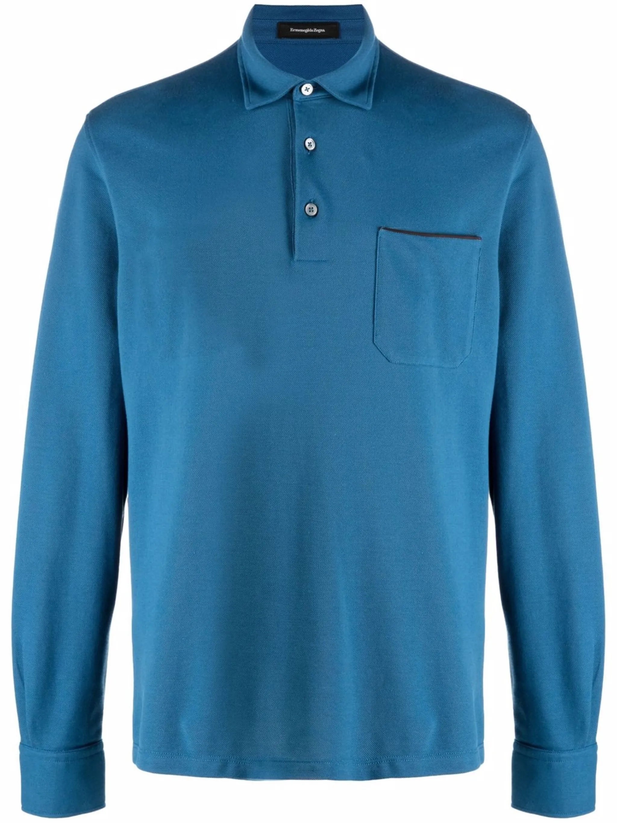 long-sleeve cotton polo shirt
