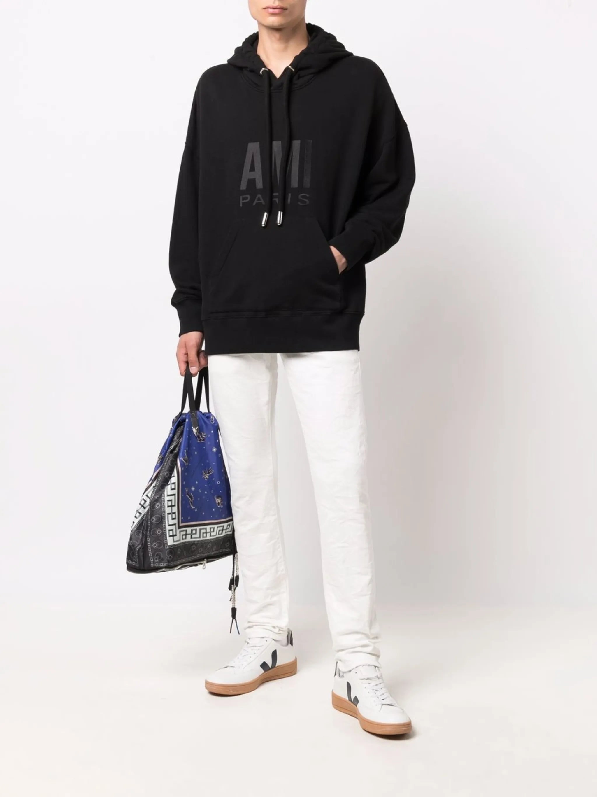 logo-print cotton hoodie