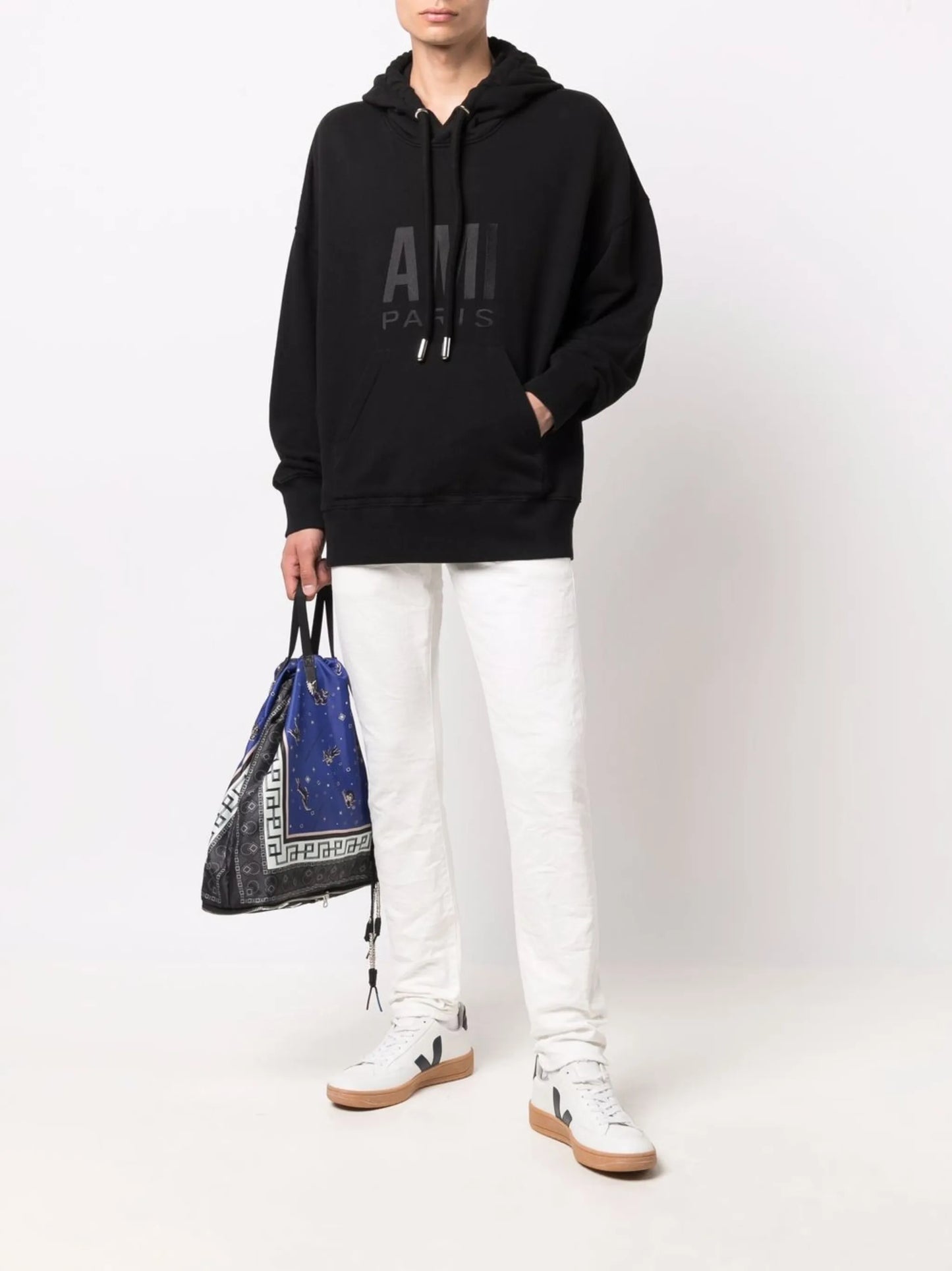 logo-print cotton hoodie