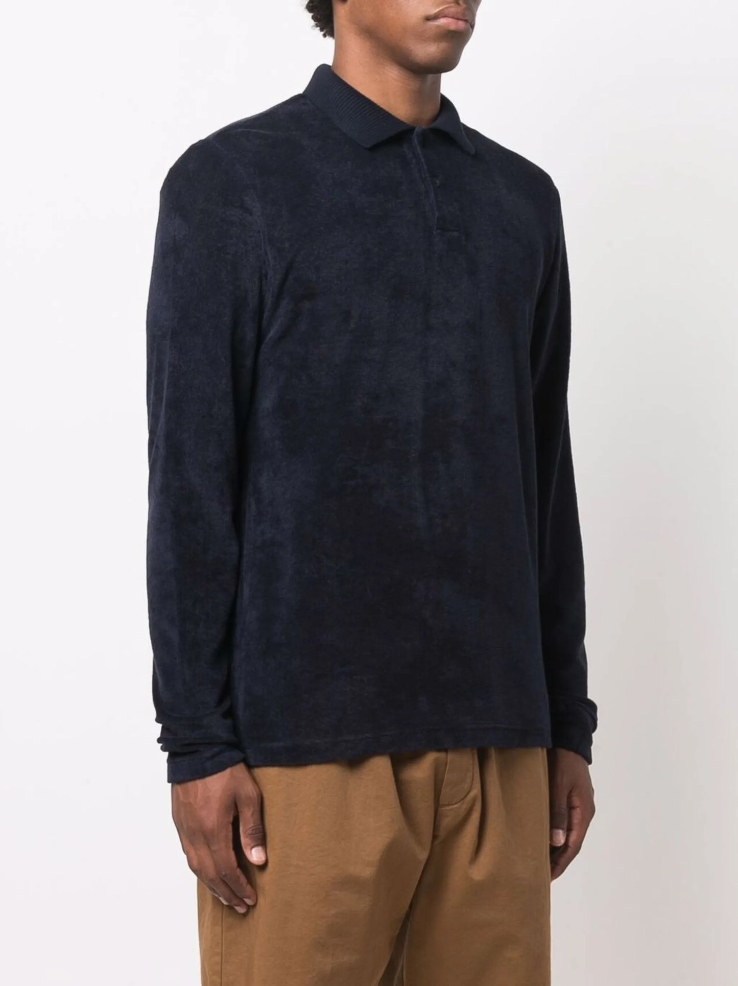 long-sleeved cotton polo shirt