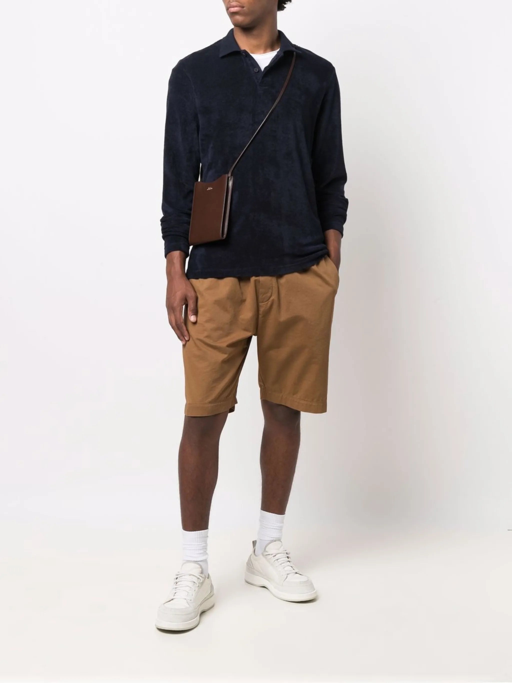 long-sleeved cotton polo shirt