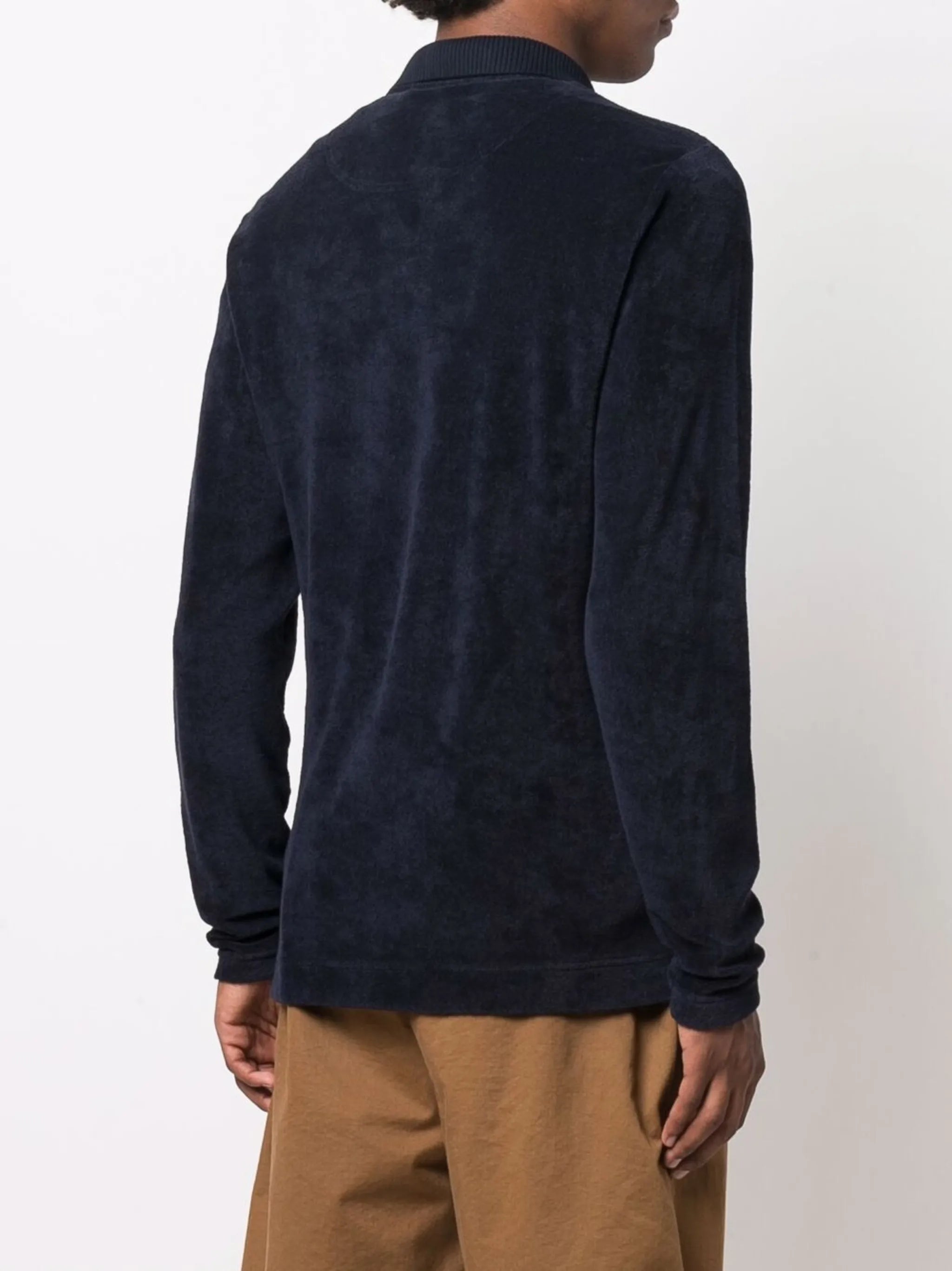 long-sleeved cotton polo shirt