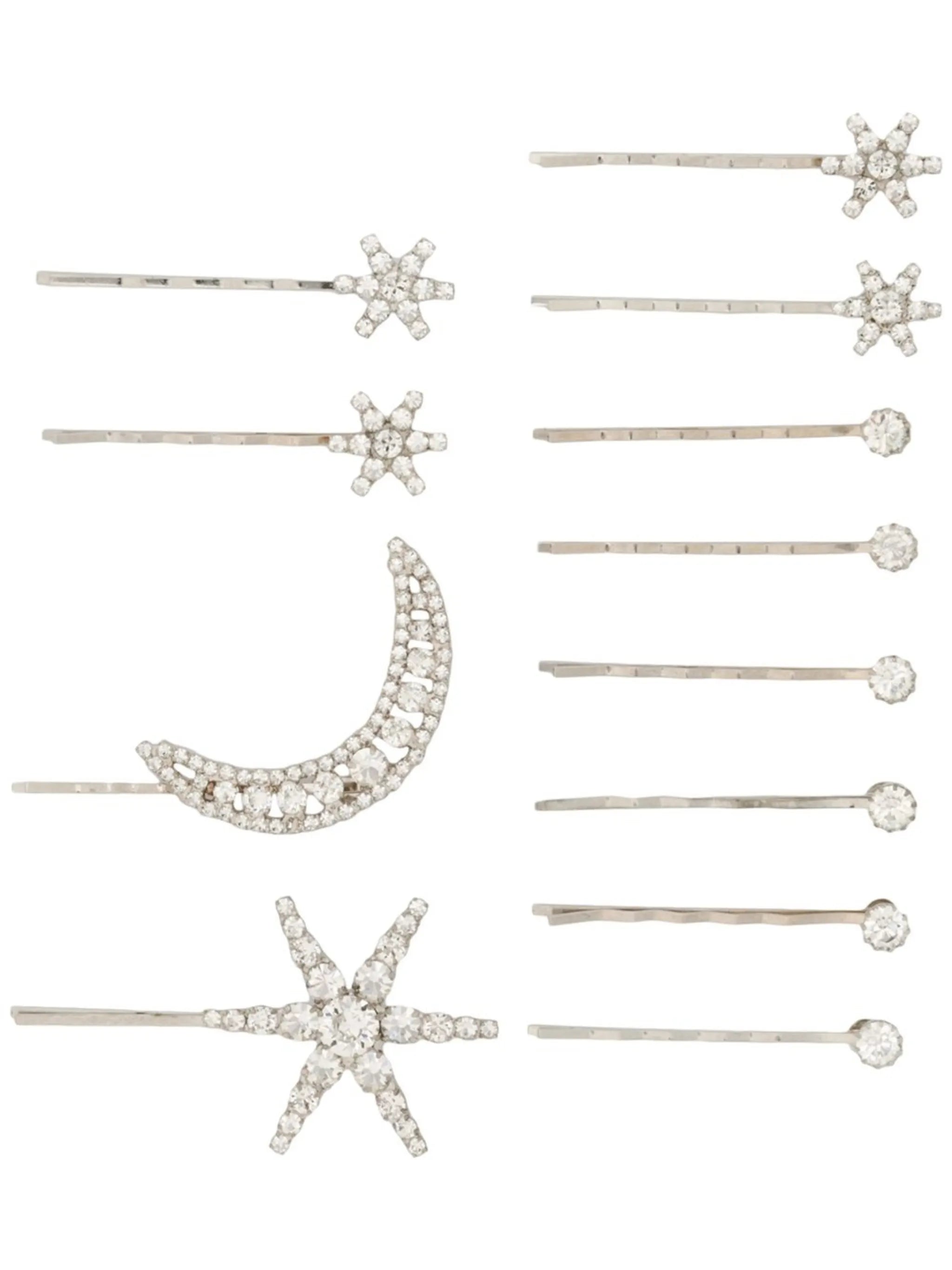 set of 12 Supernova crystal-embellished hairclips