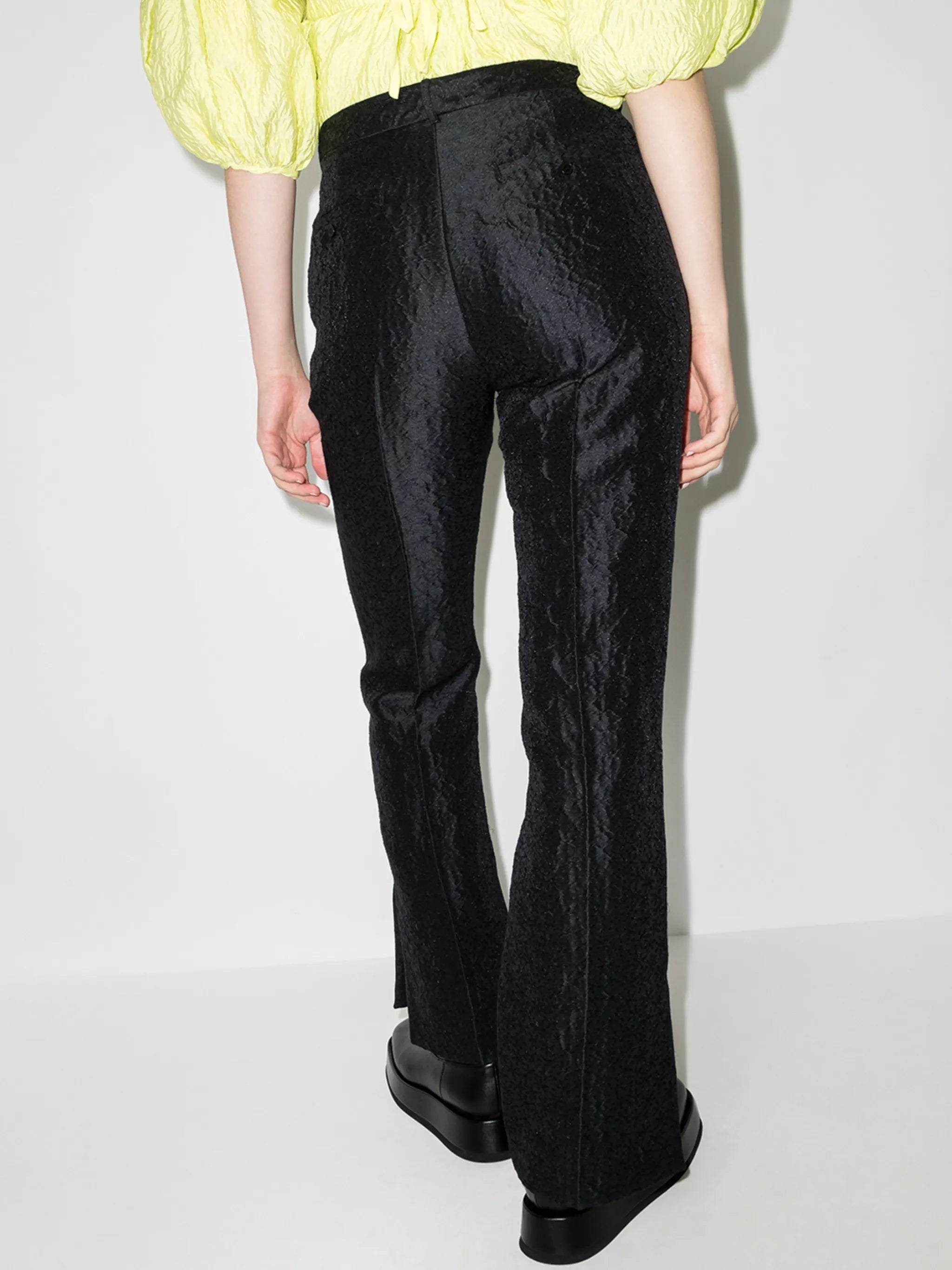 Elisabeth slim-leg cloqué trousers