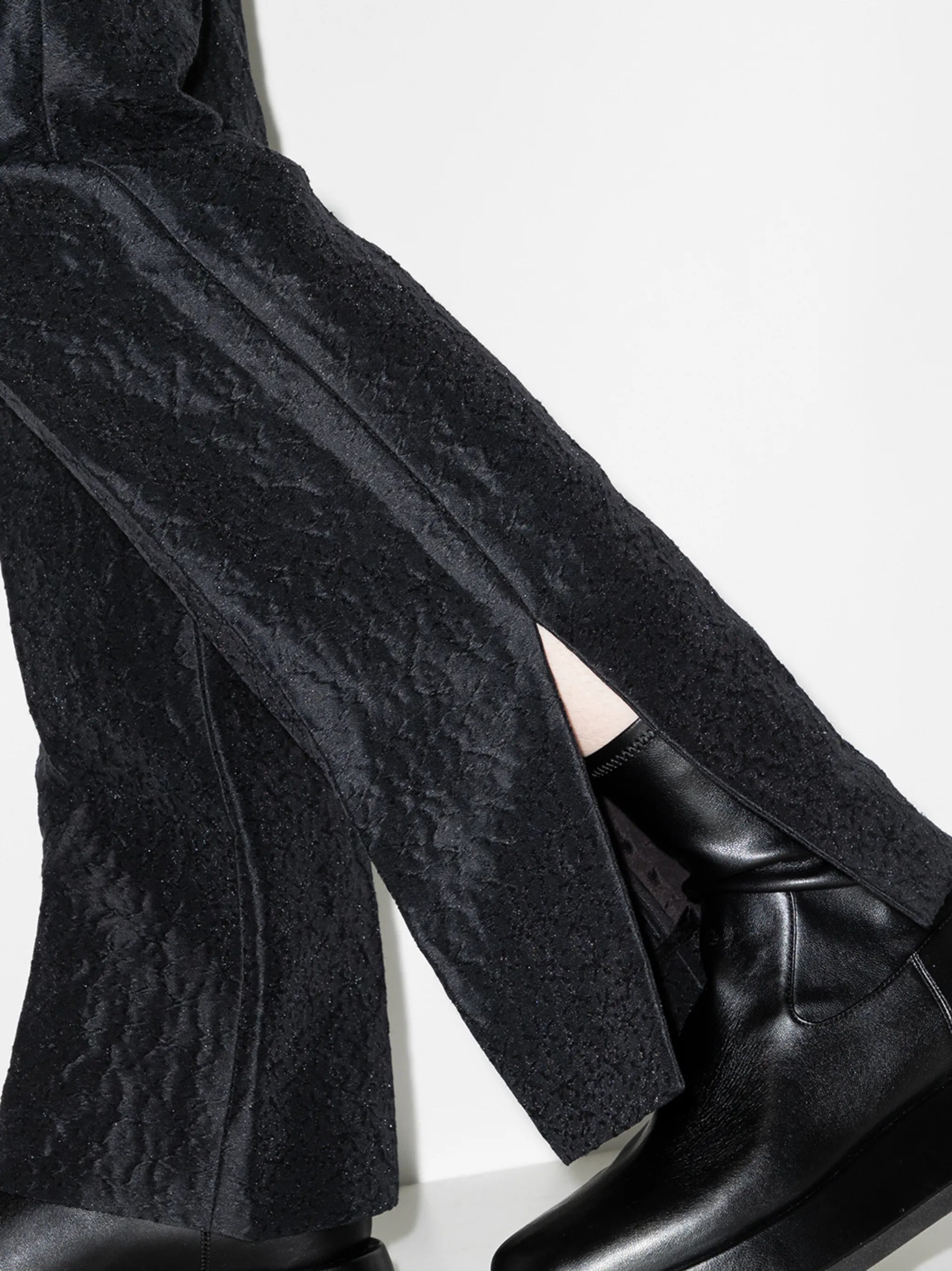 Elisabeth slim-leg cloqué trousers