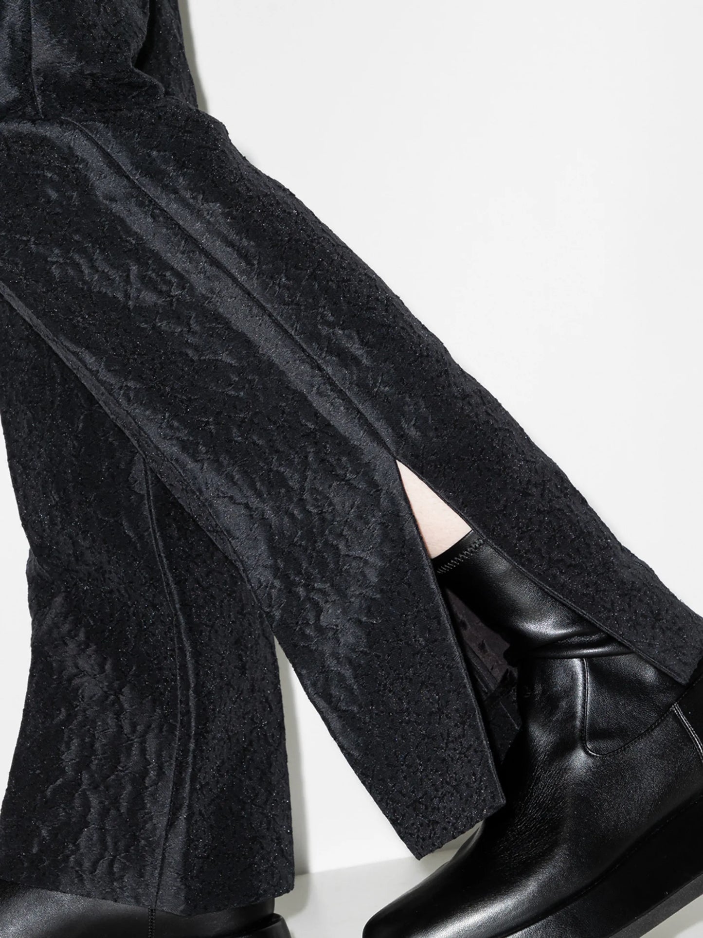 Elisabeth slim-leg cloqué trousers
