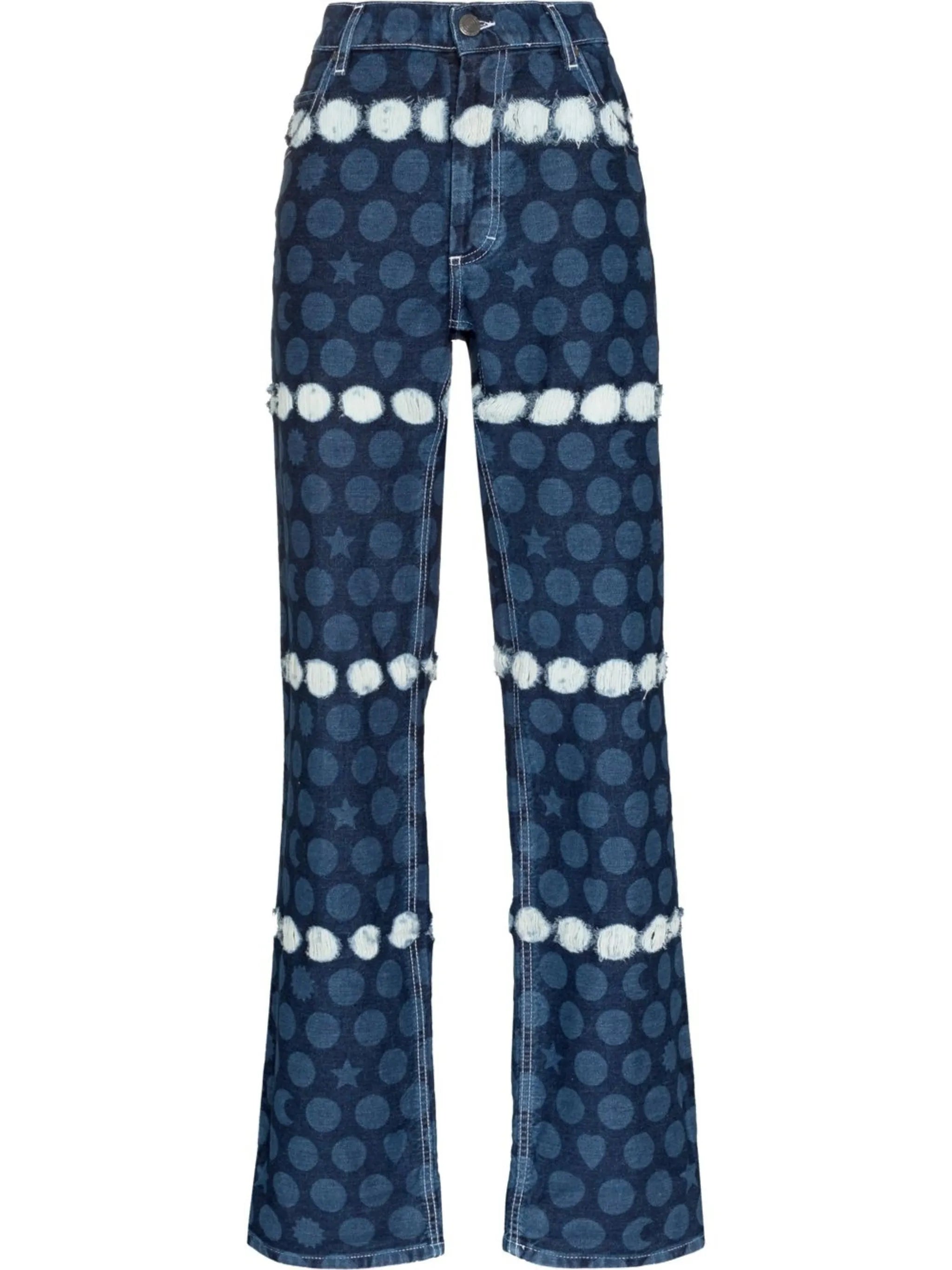 Runes graphic-print boyfriend-cut jeans